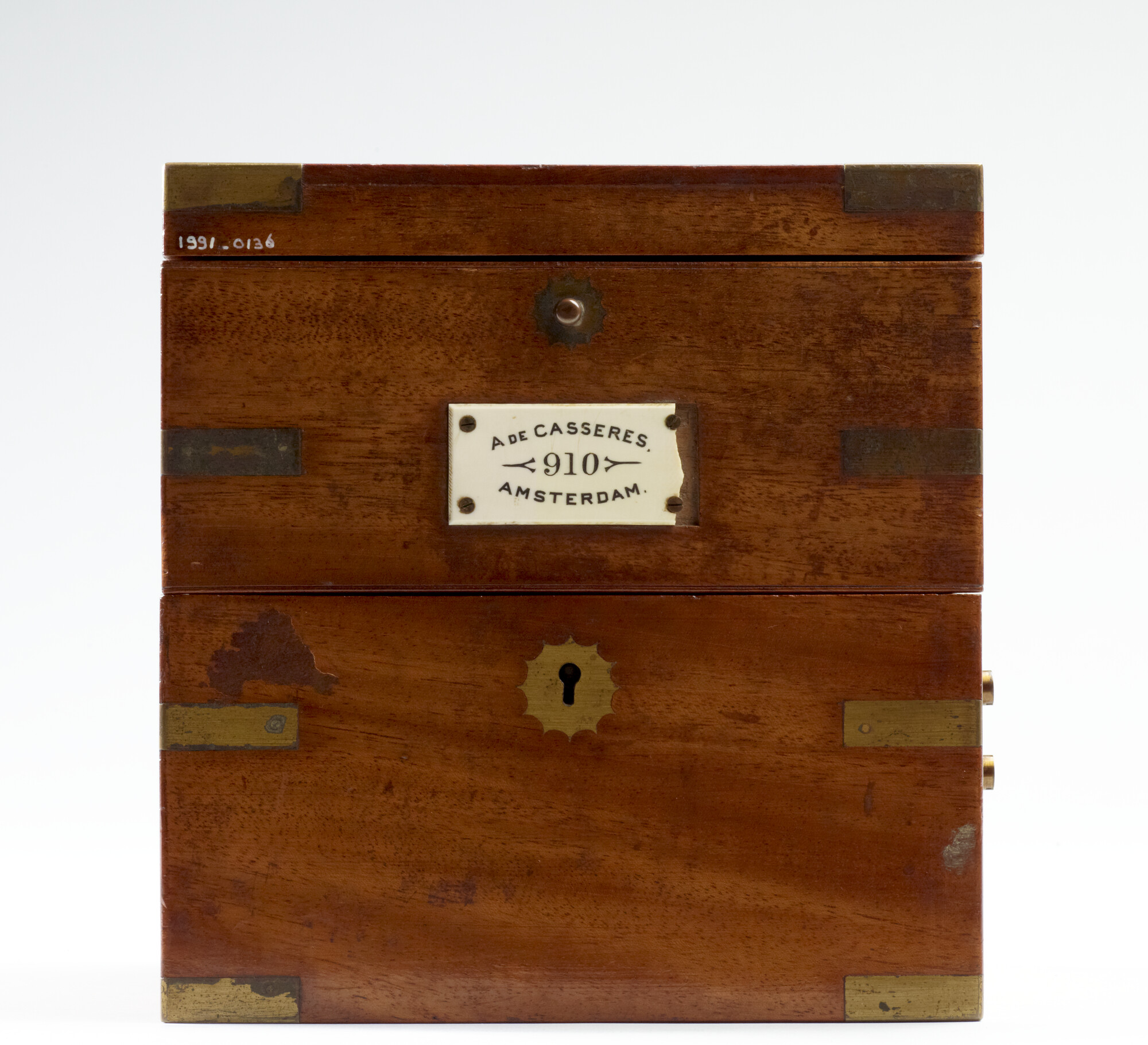 1991.0136; Tijdmeter nummer 910 door Abraham de Casseres, Amsterdam, circa 1885; tijdmeter