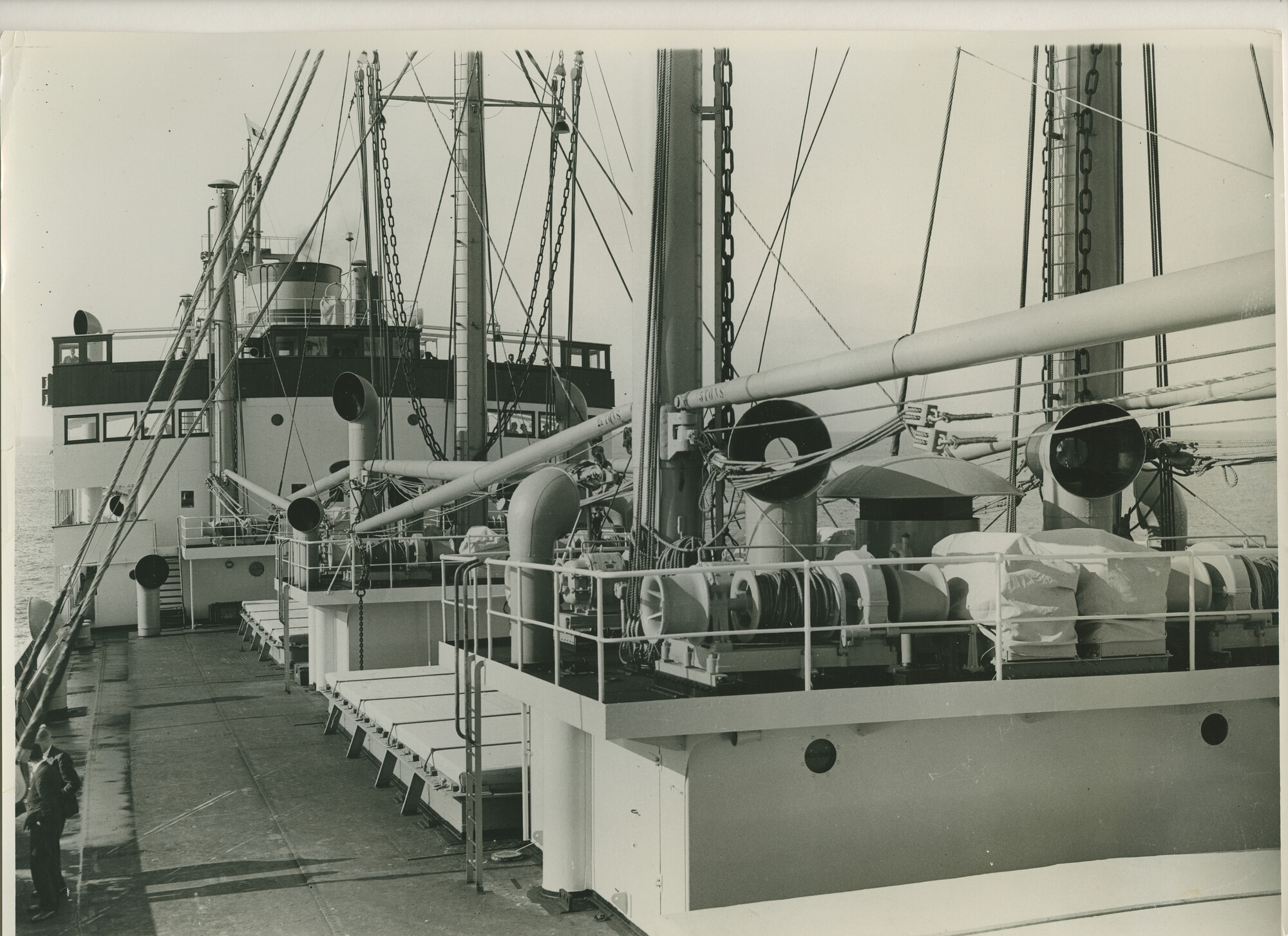 S.5444(0980)7; Foto van de proefvaart van het Noorse vrachtschip ms. Trondanger; foto