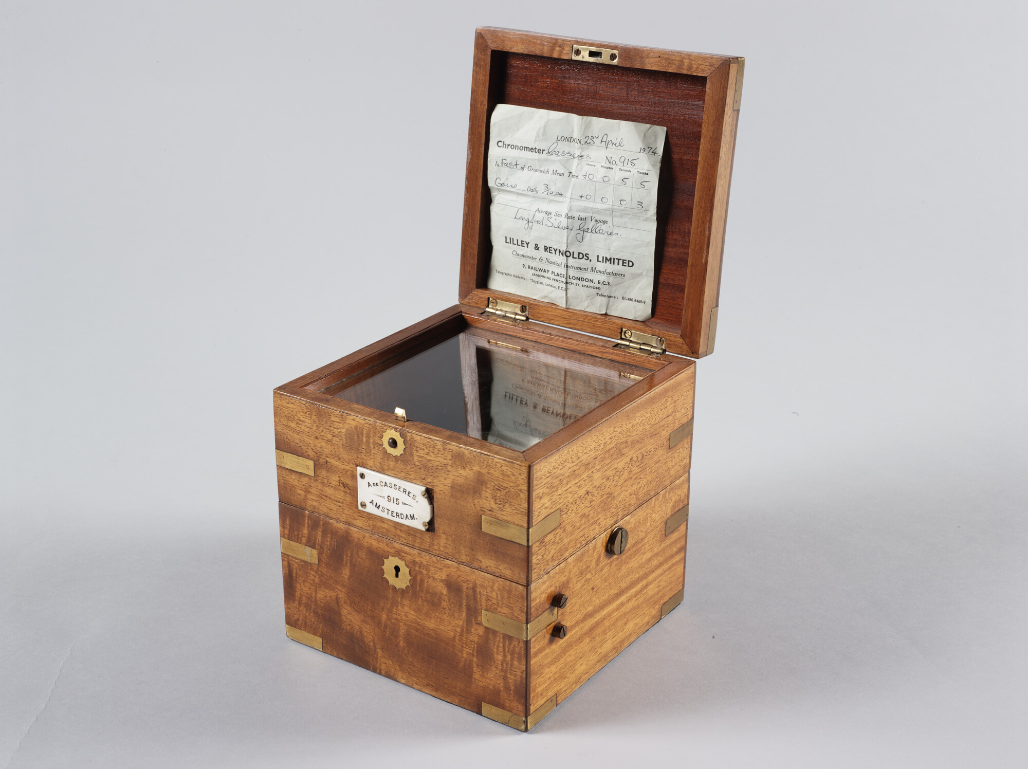 2019.0819; Maritieme achtdaagse chronometer of - tijdmeter gemaakt door de (American) Waltham Watch Company; tijdmeter