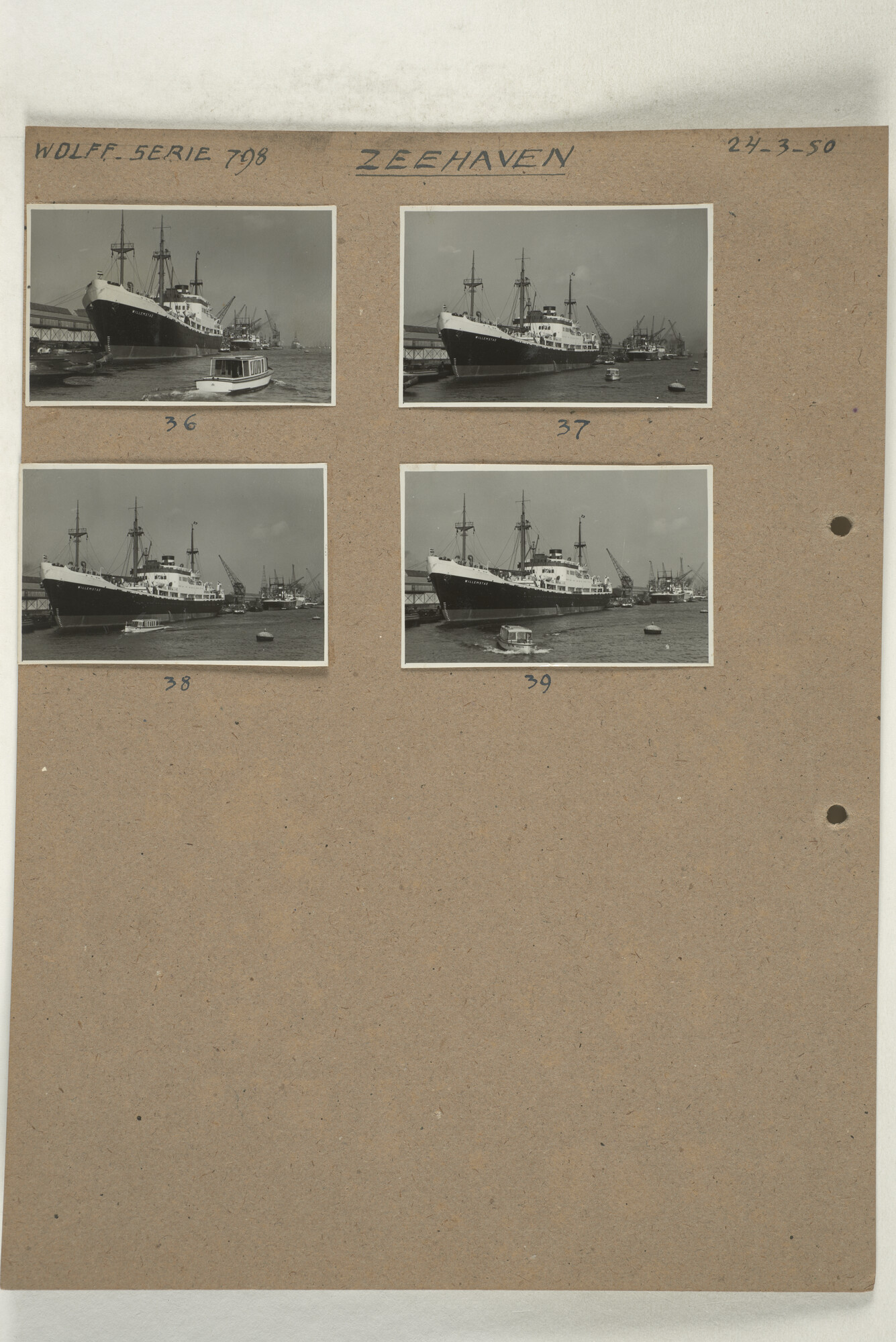 1998.2181; Omslag met een grote hoeveelheid proef foto's gemaakt in opdracht van de Gemeente Handelsinrichtingen en de Vereniging "de Amsterdamsche Haven" te Amsterdam.; omslag