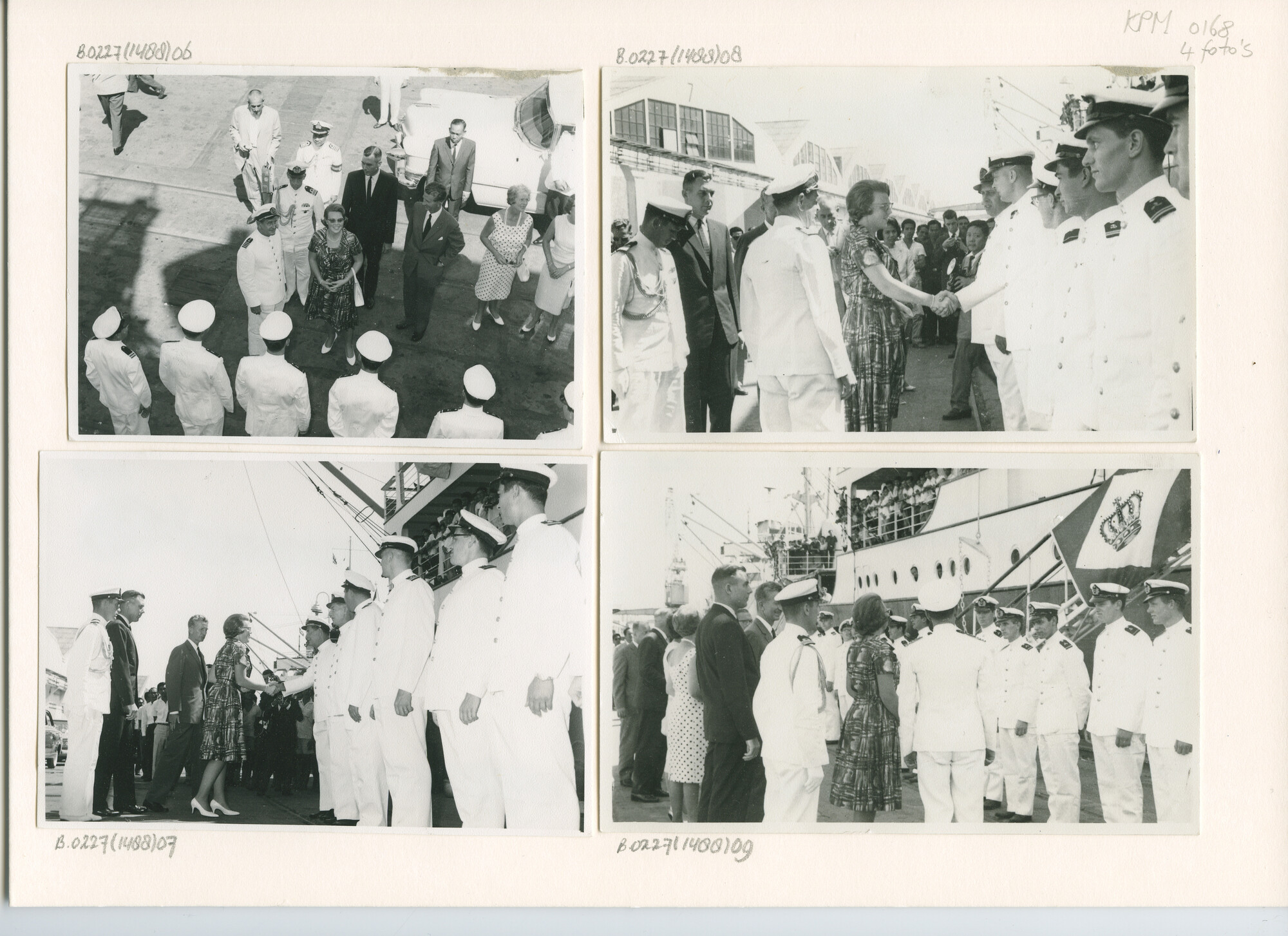 B.0227(1488)09; Foto van het bezoek van prinses Beatrix aan ms. Houtman in de haven van Bangkok; foto