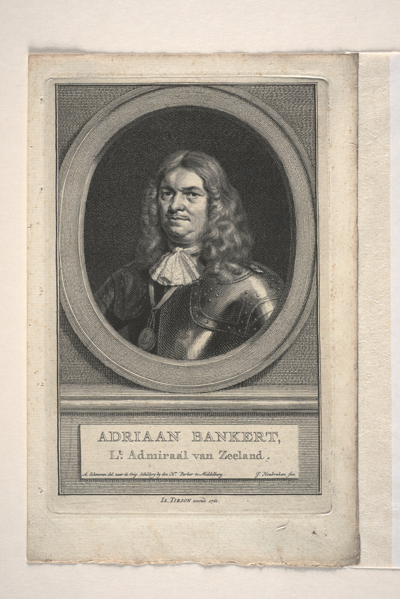 A.1361(19)b; Portret van Admiraal Adriaan Bankert; prent