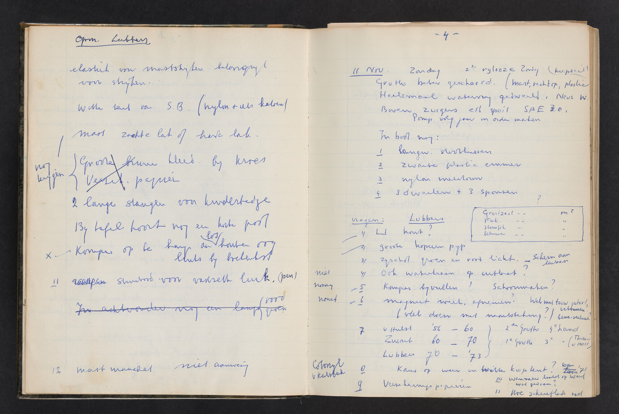2017.0802; Logboek c.q. fotoalbum van reizen met zeeschouw Grutto (II) in Nederland, Duitsland en Denemarken, 1973-1974; logboek