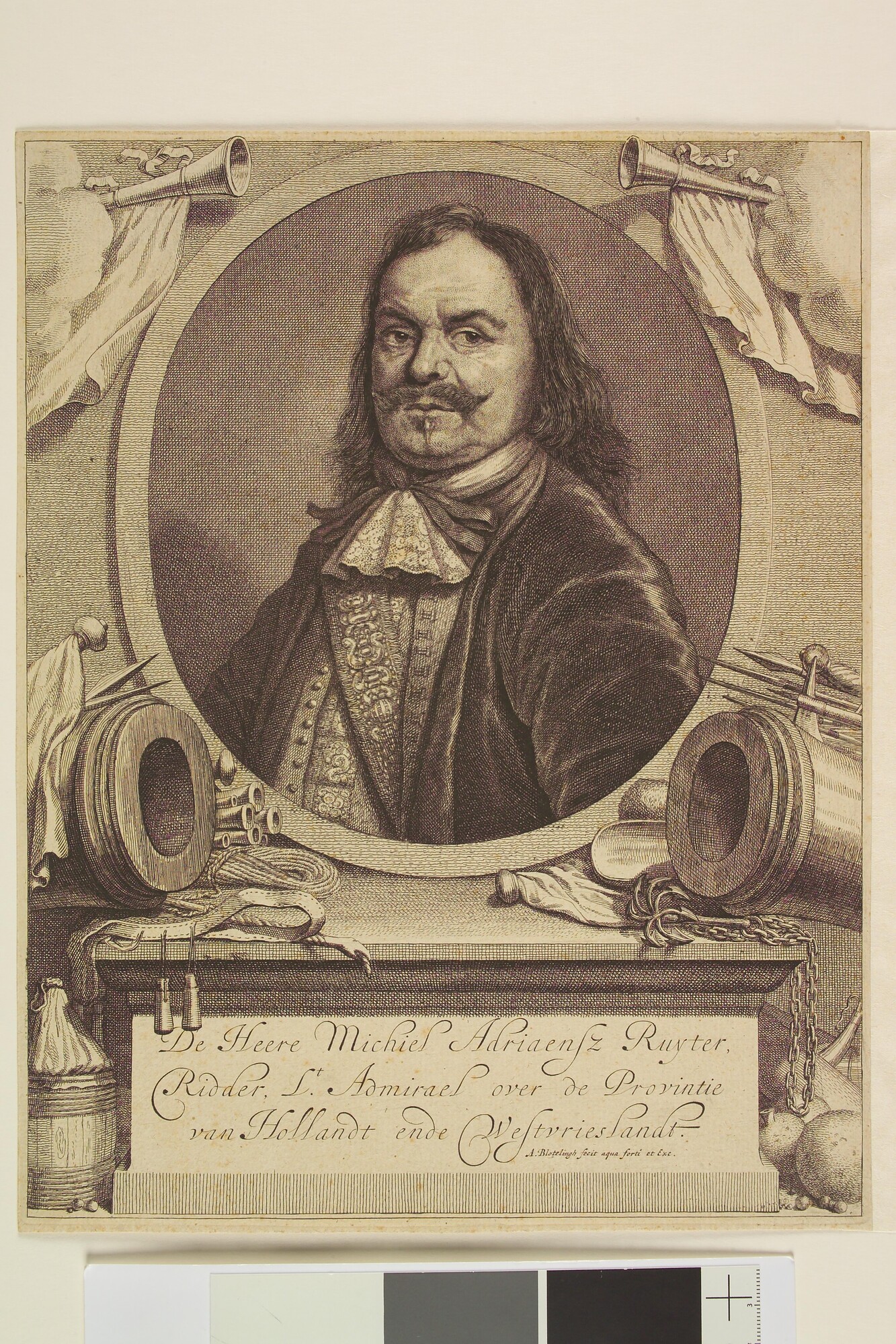 A.1242; Portret van Michiel A. de Ruyter; prent