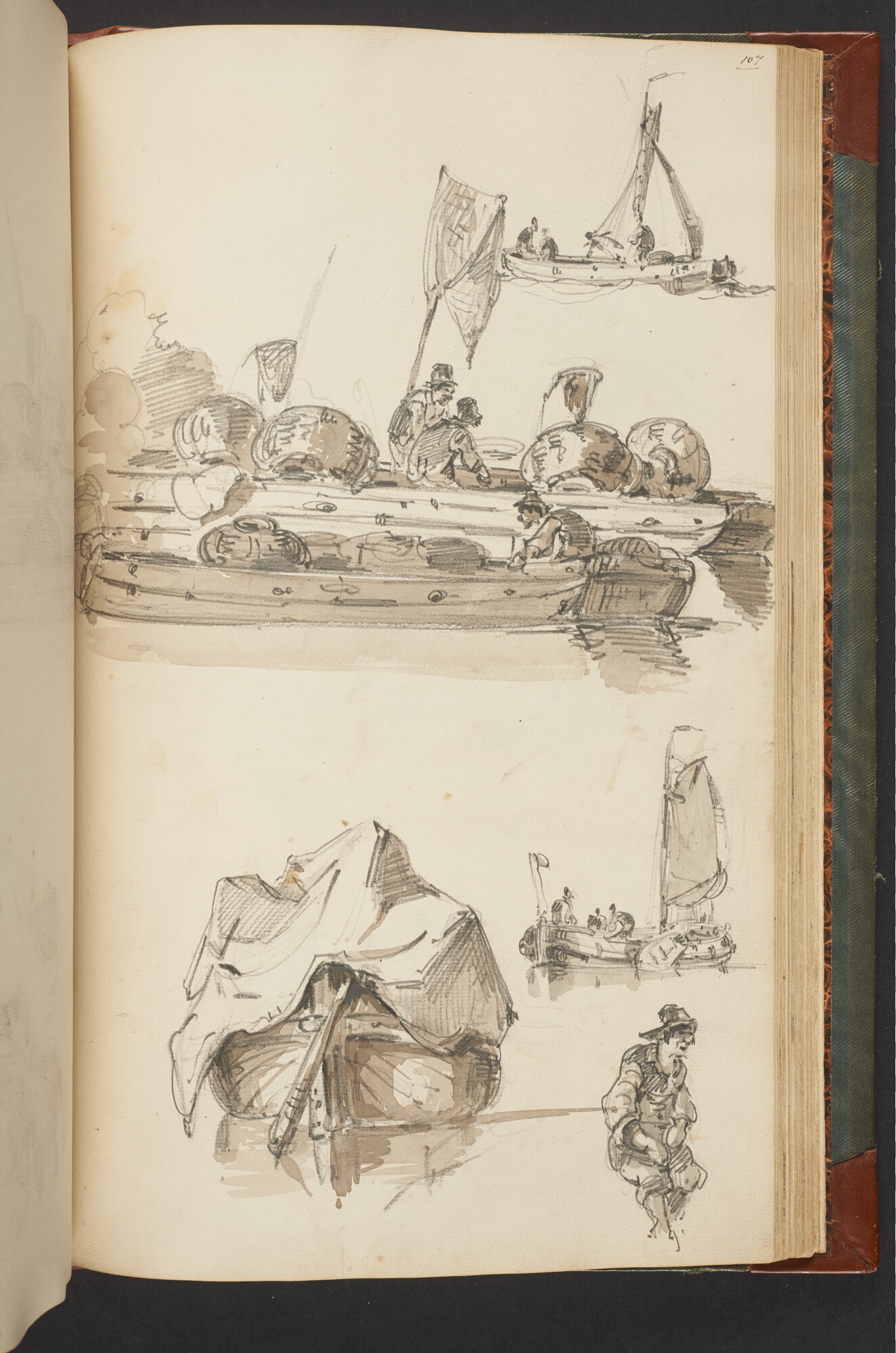 A.3222; Schetsboek met tekeningen door Albertus van Beest en Louis Meijer; schetsboek