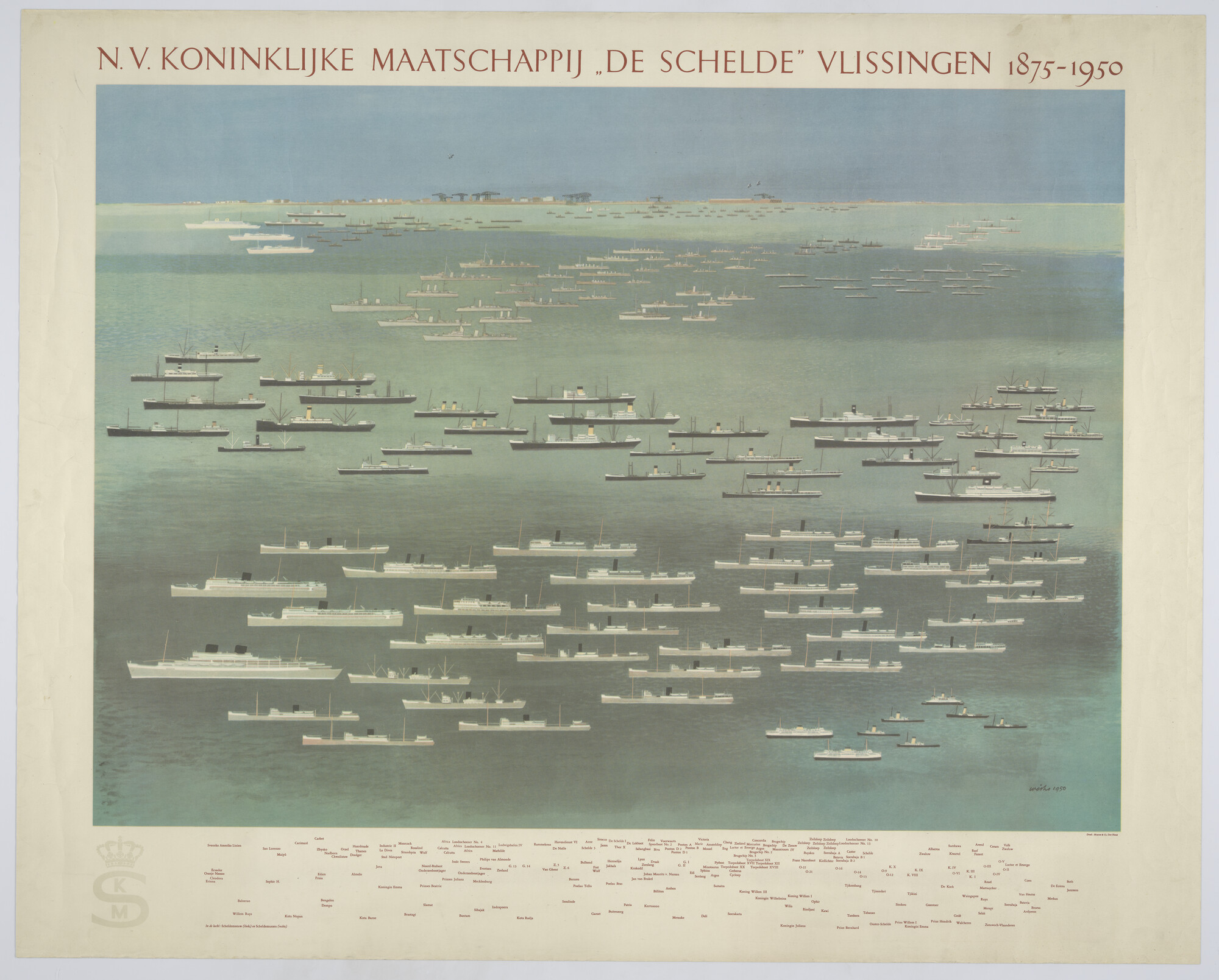 S.2608(2)a; Wandplaat van Mij. 'De Schelde'; affiche