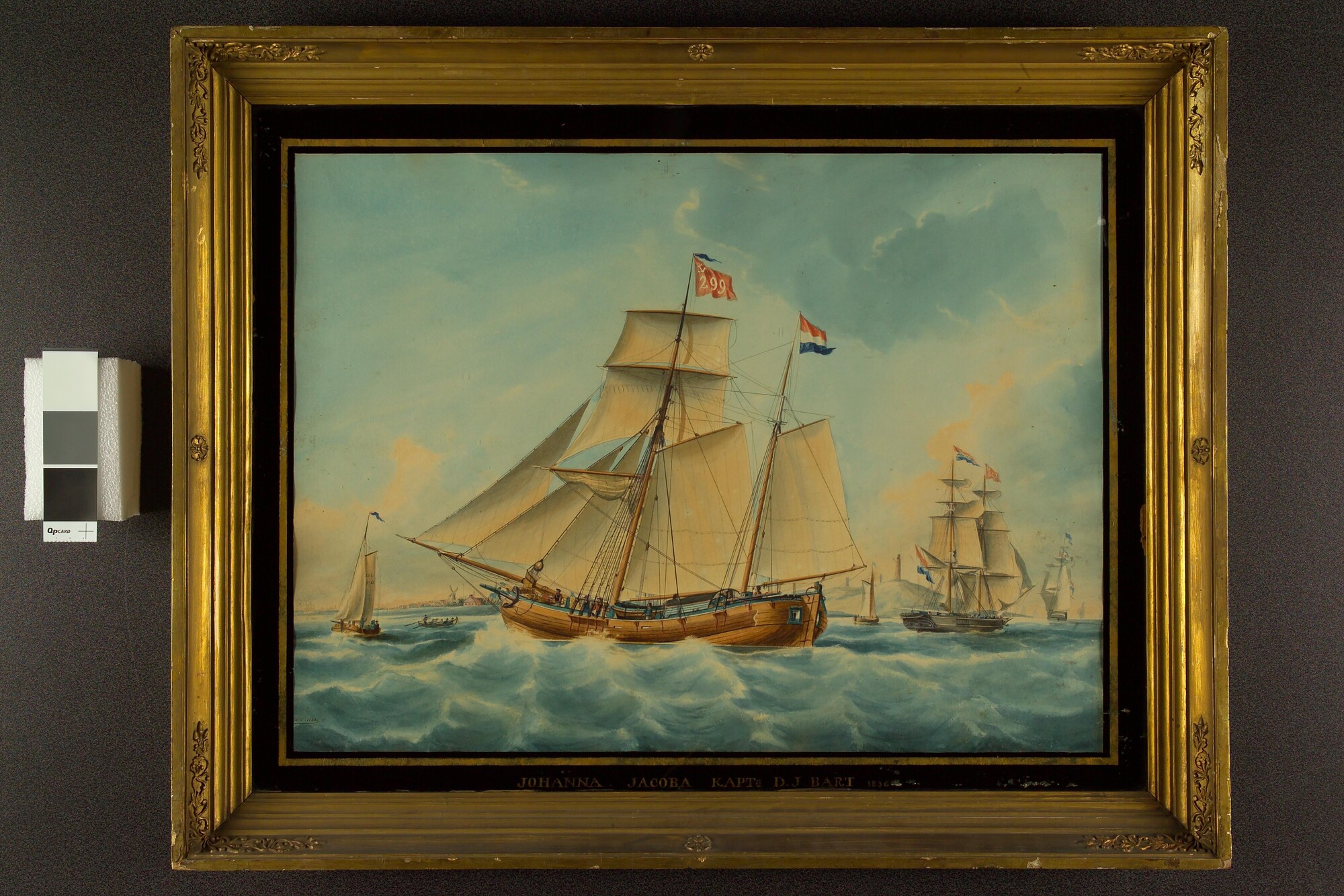 A.1055; Het kofschip Johanna Jacoba ter hoogte van Den Helder; tekening