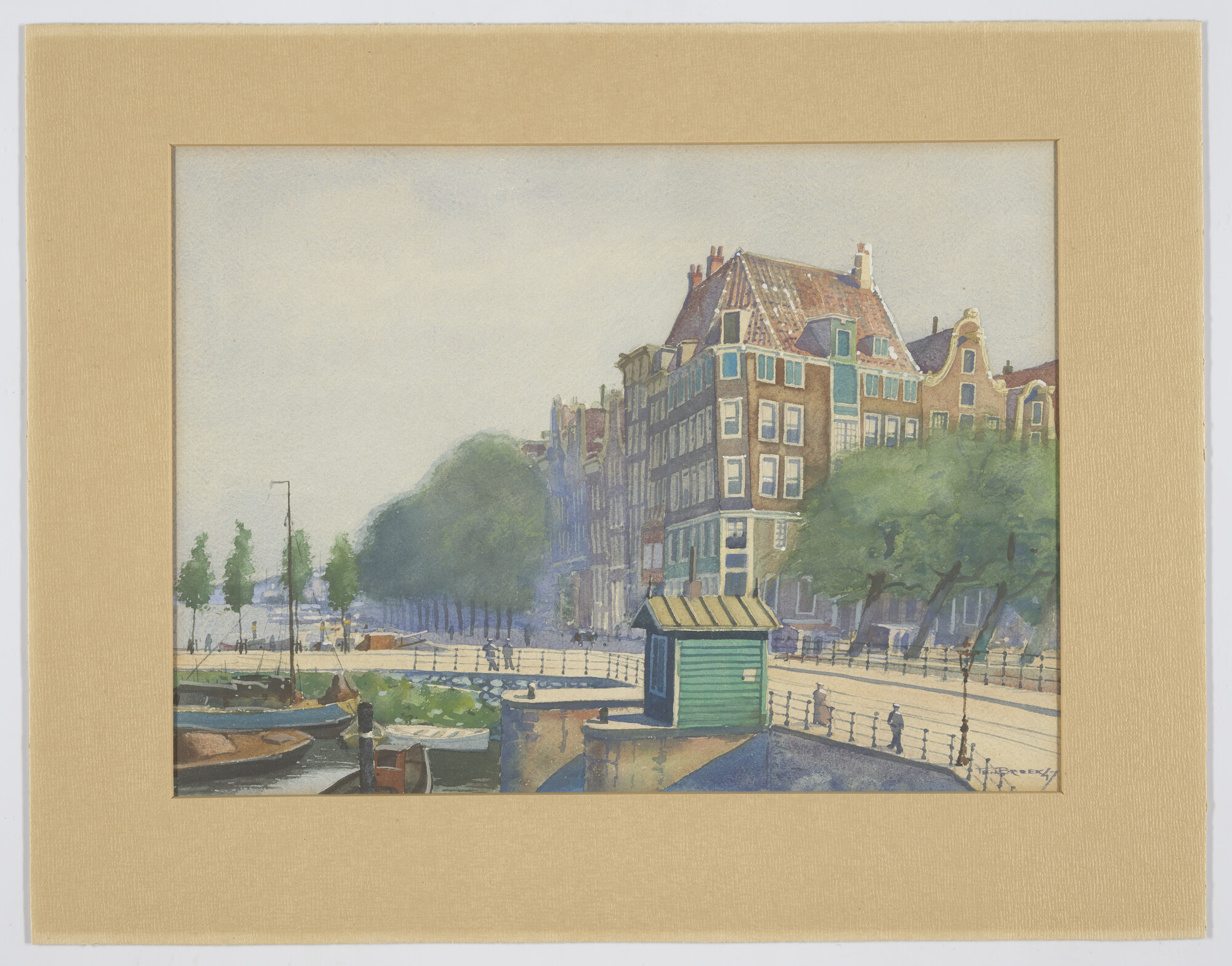2008.0231; De hoek van de Prins Hendrikkade te Amsterdam; tekening
