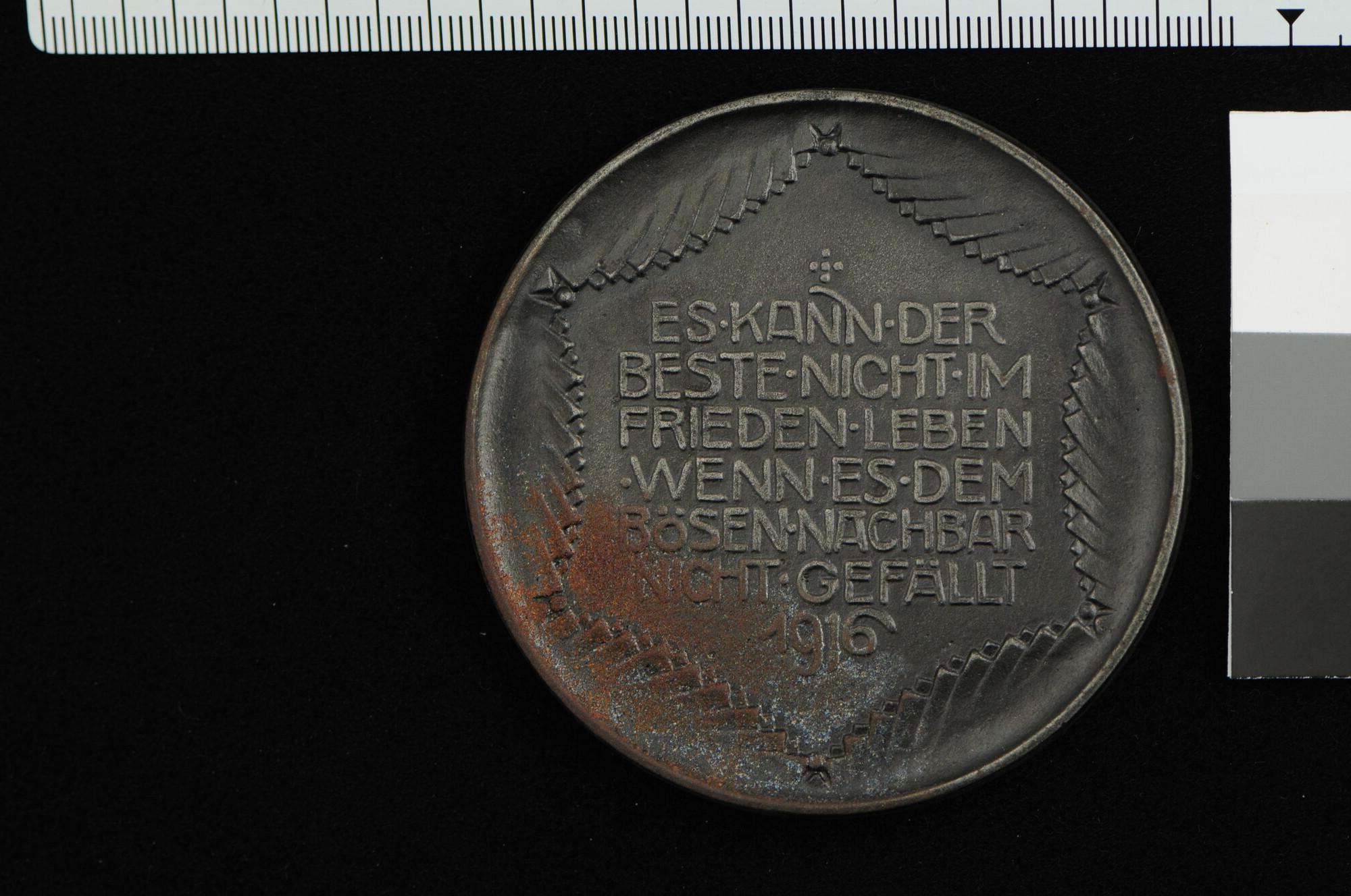 A.0078(01); Duitse penning op het 'niet' door een Duitse duikboot getorpedeerde ss. 'Tubantia', 1916; penning