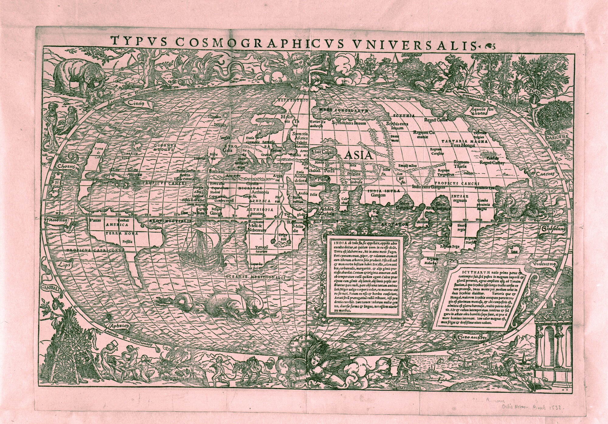 A.4164; TYPVS COSMOGRAPHICVS VNIVERSALIS; wereldkaart