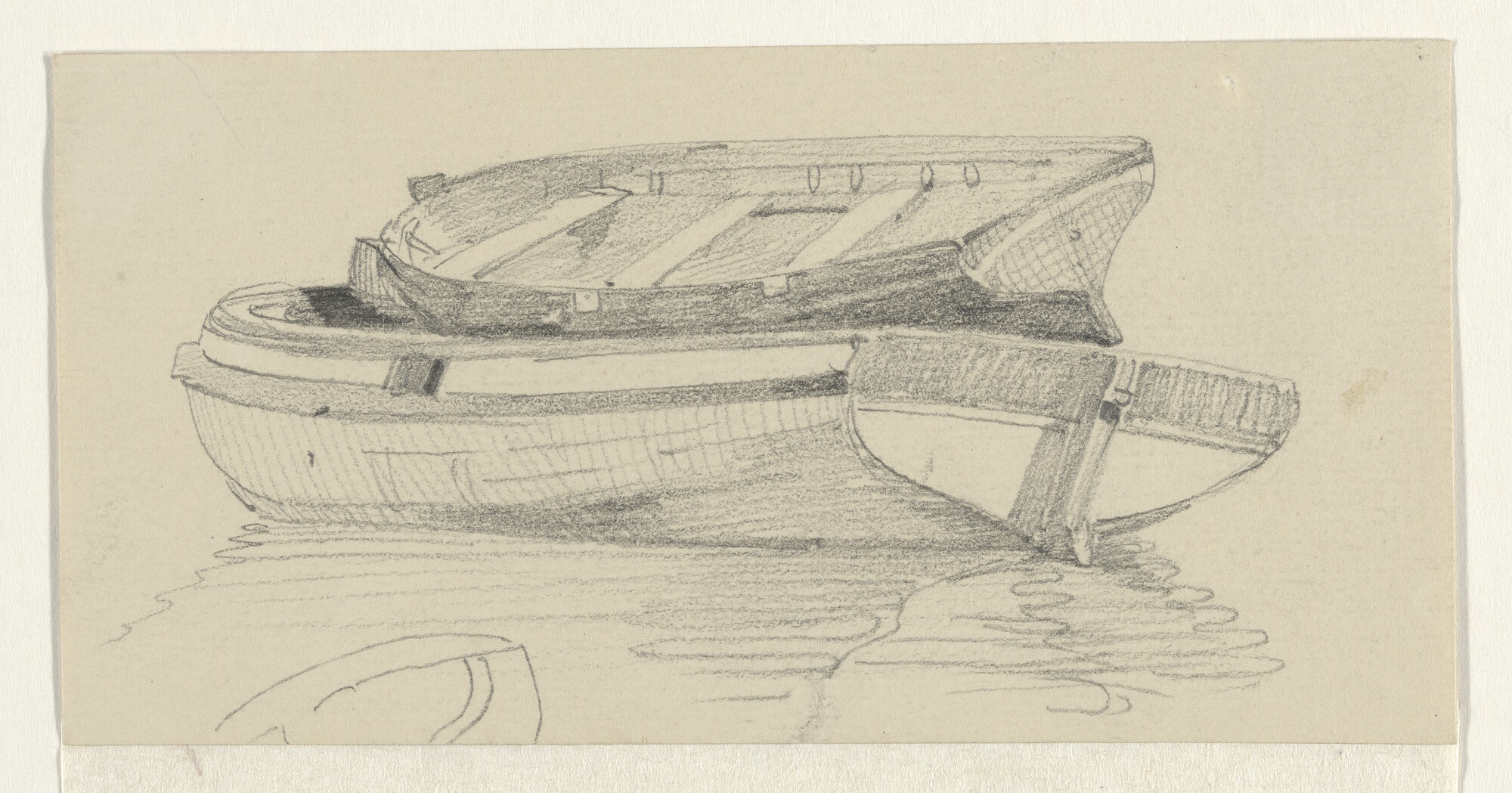 A.0151(105); Een barkas en een sloep; tekening