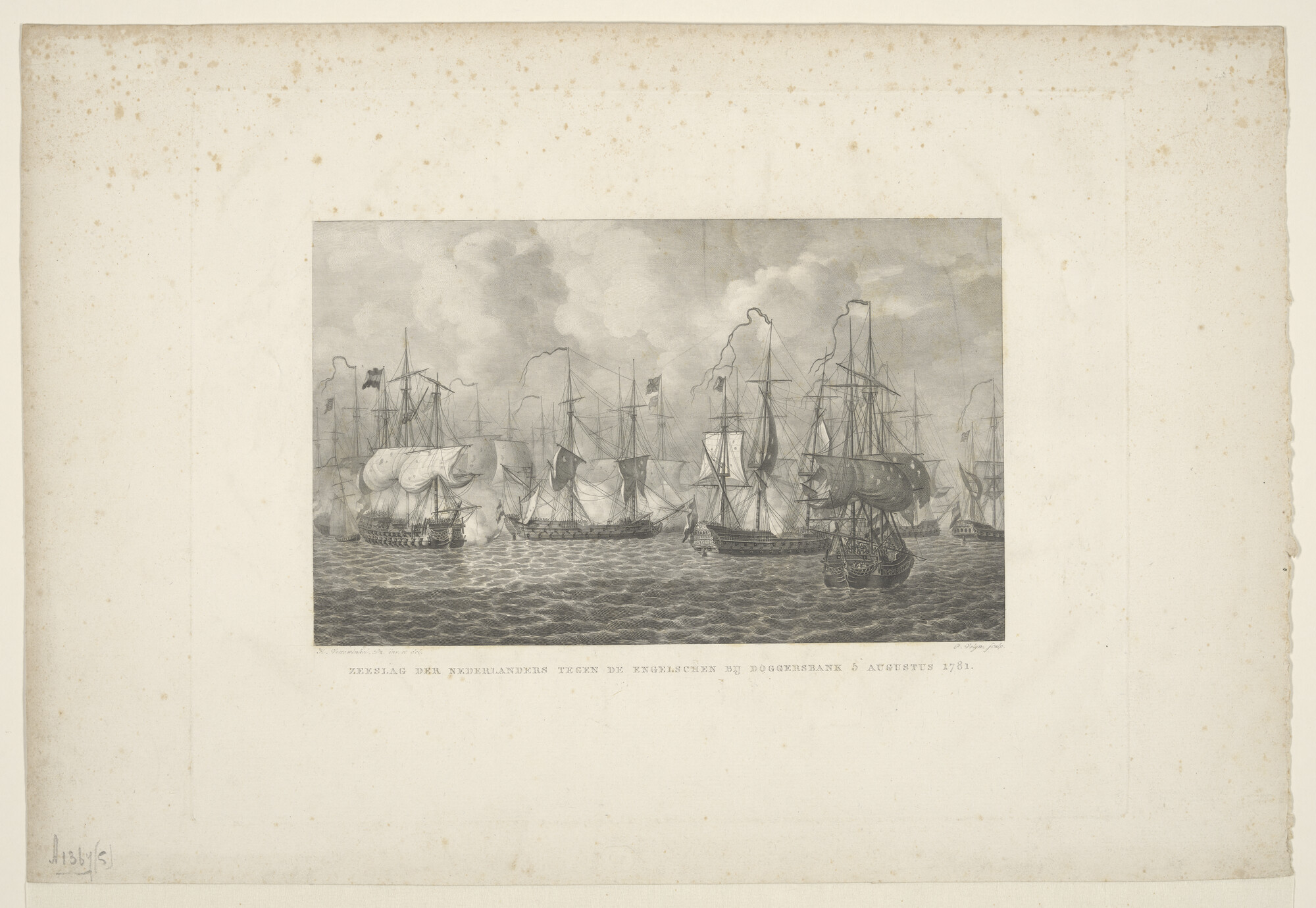 A.1367(05)48; De Zeeslag bij de Doggersbank, 1781; prent