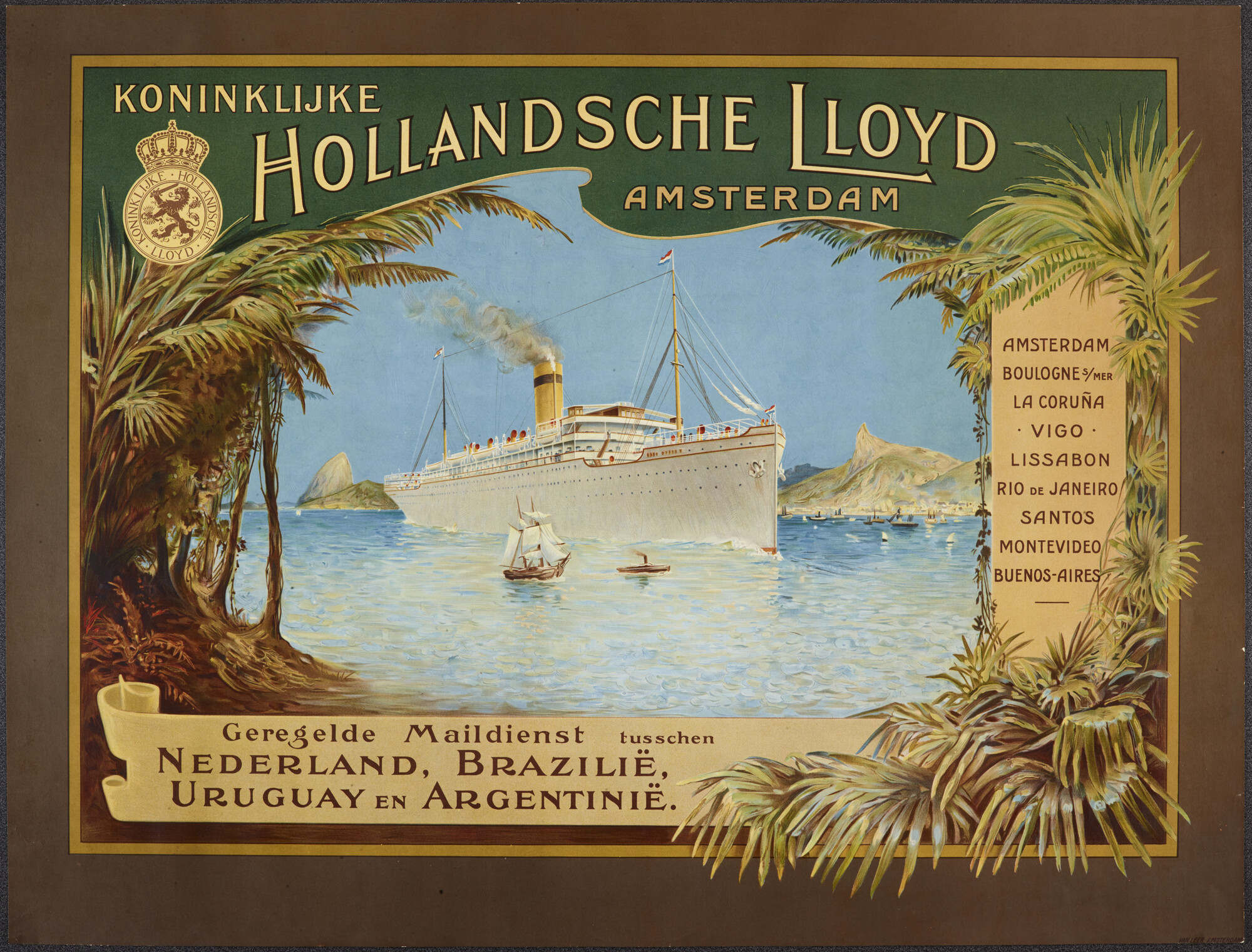 1993.3285; Affiche van de Koninklijke Hollandsche Lloyd; affiche