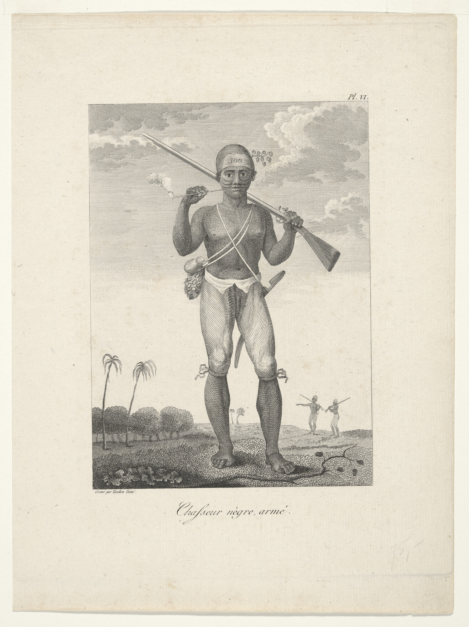 2001.1189; Chasseur nègre, armé; prent