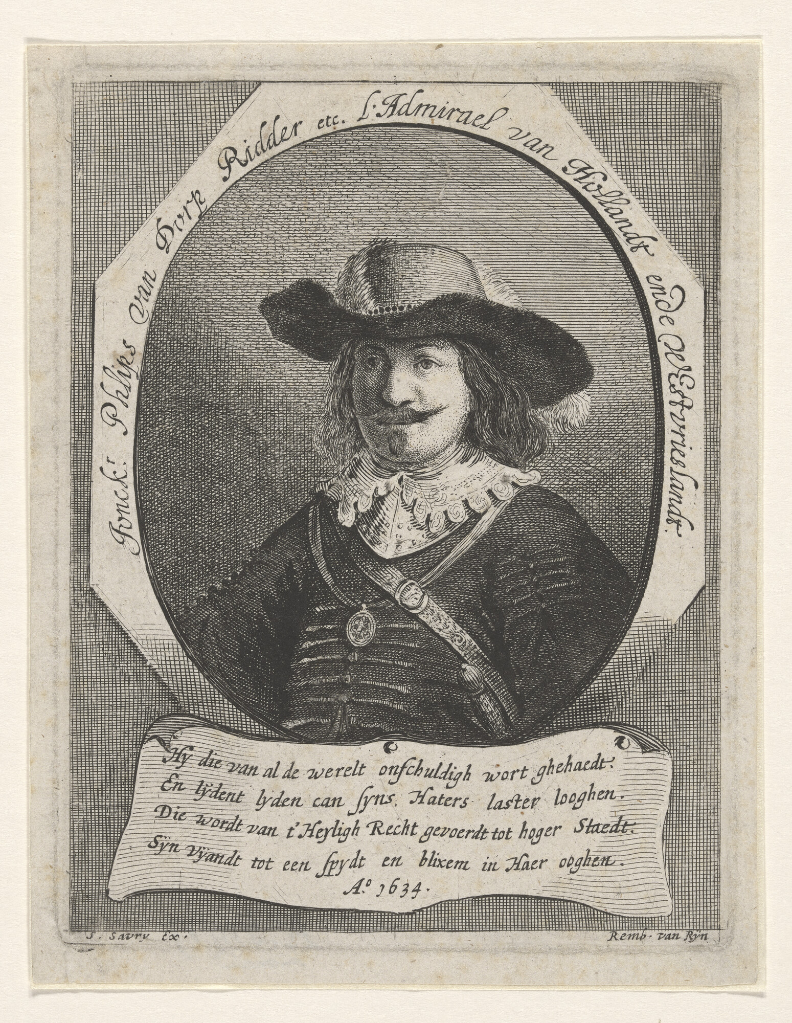A.0511(01); Portret van Admiraal Philips van Dorp; prent
