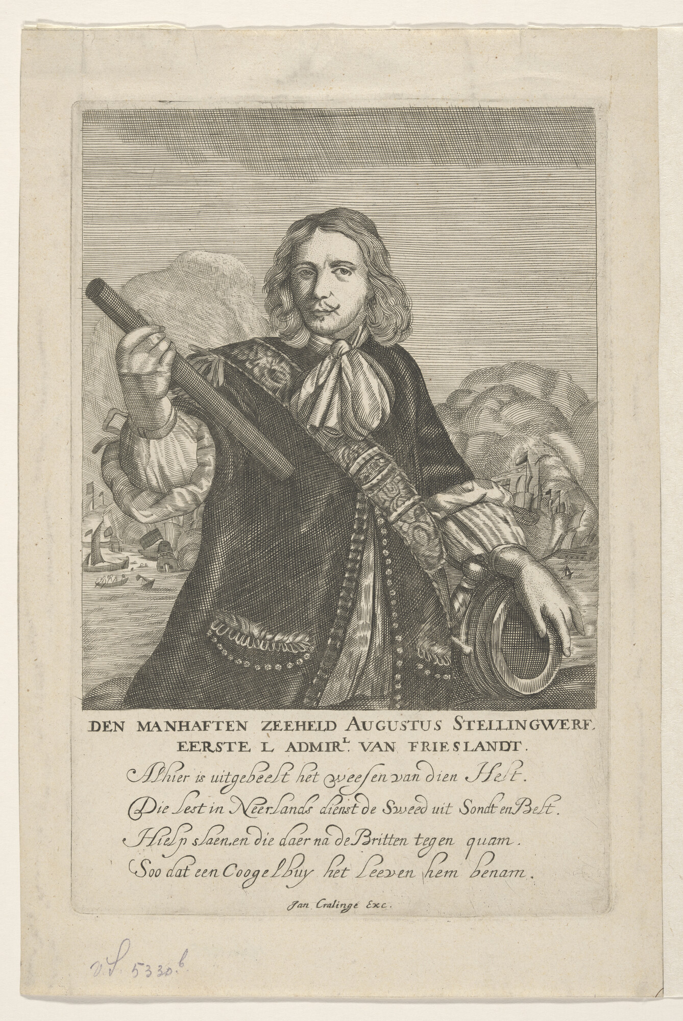 1996.1585; Portret van Augustus of Auke Stellingwerf; prent