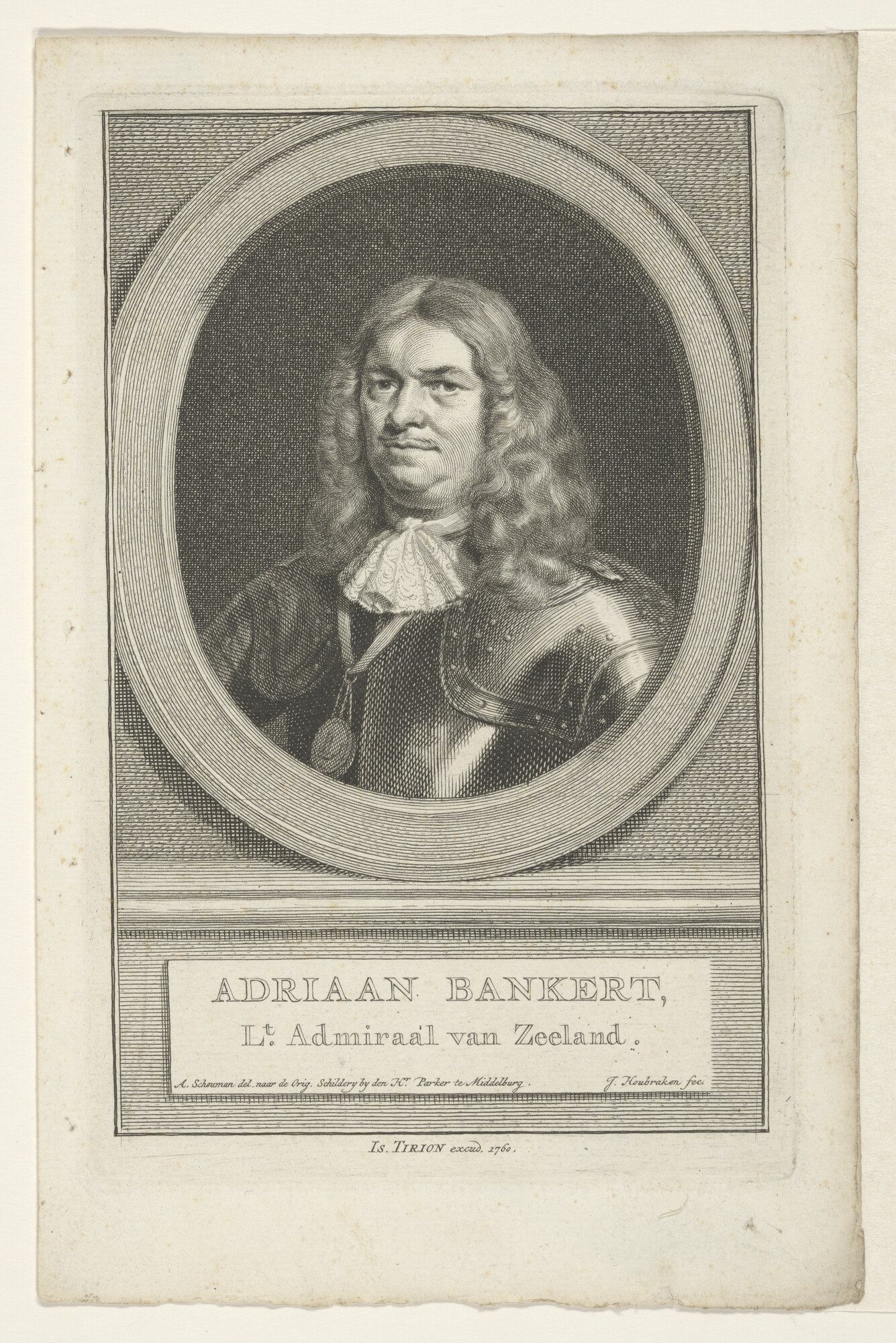 A.1361(19)b; Portret van Admiraal Adriaan Bankert; prent