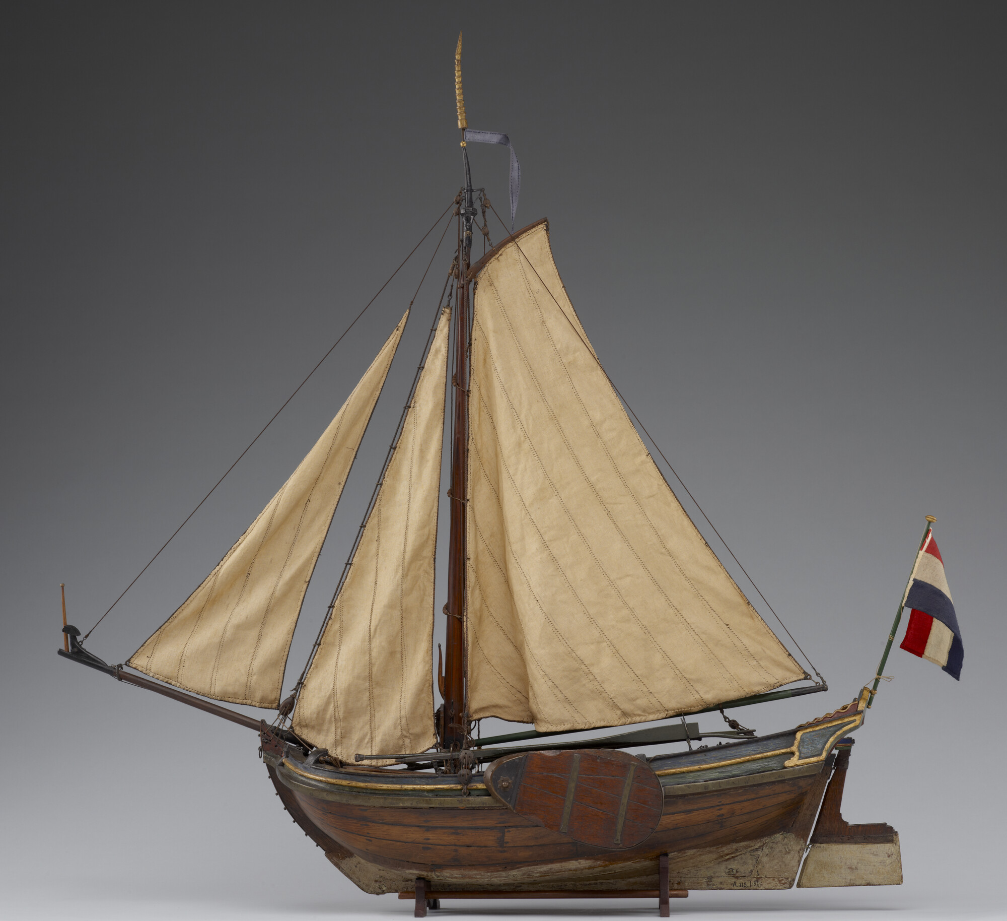 A.0115(12); Model van een hekjacht; scheepsmodel