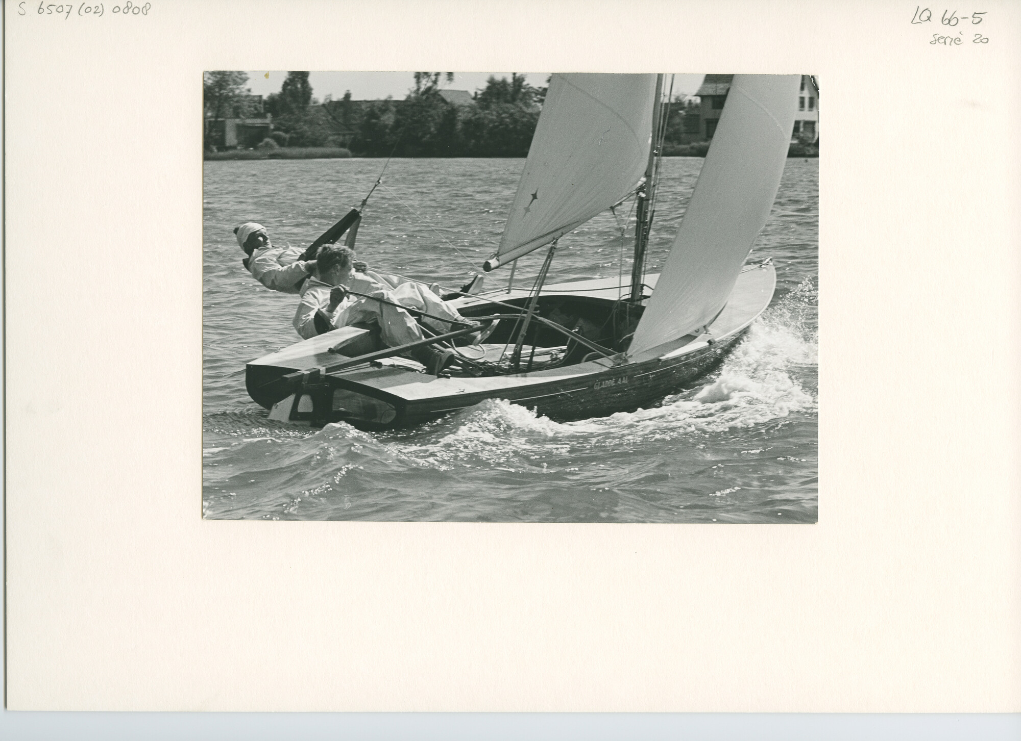 S.6507(02)0808.01; Zwart-wit foto van de FD-klasse op de Reeuwijkse Plassen, de Westeinde Plassen en het Braassemermeer; foto