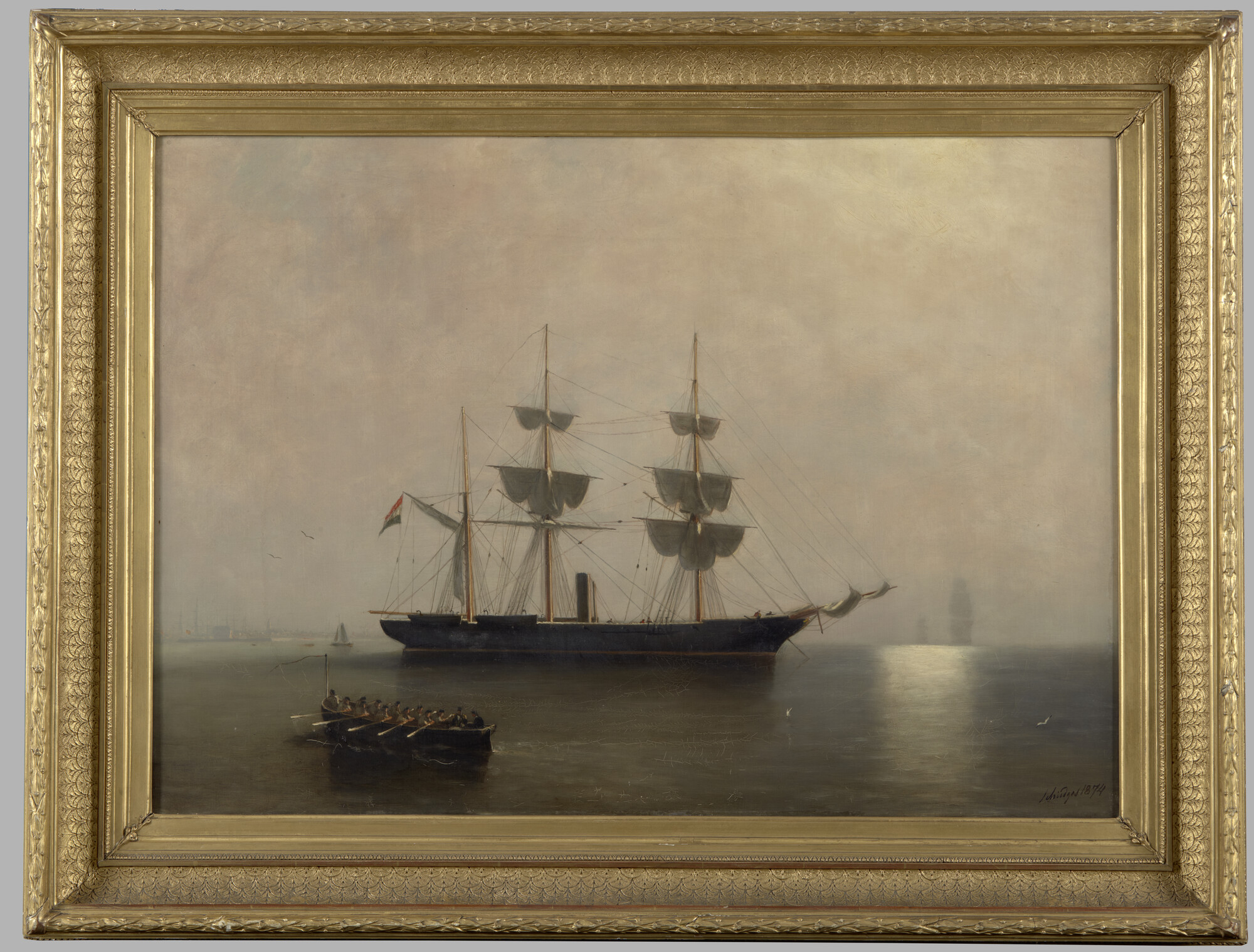 A.0060(04); Het schroefstoomschip 2e klasse Zr.Ms. Citadel van Antwerpen; schilderij