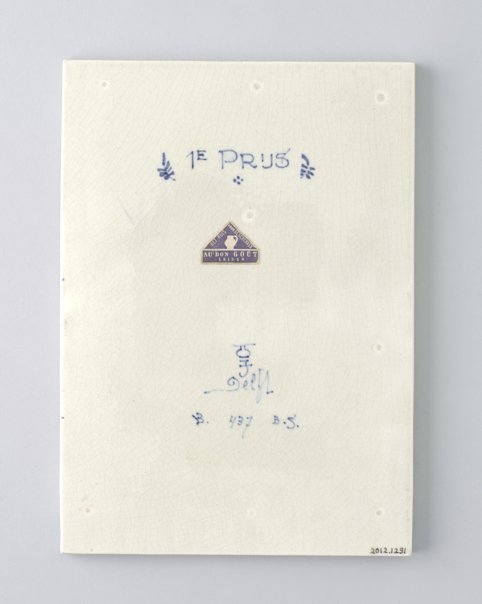 2012.1291; Tegel voor de 1ste prijs van de Kaagweek 1948; tegel
