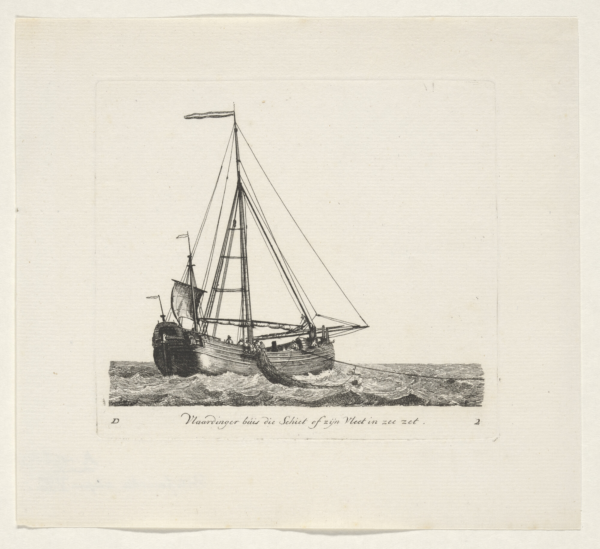 A.0149(0109); Prent uit de serie 'Verscheide soorten van Hollandse schepen'; prent