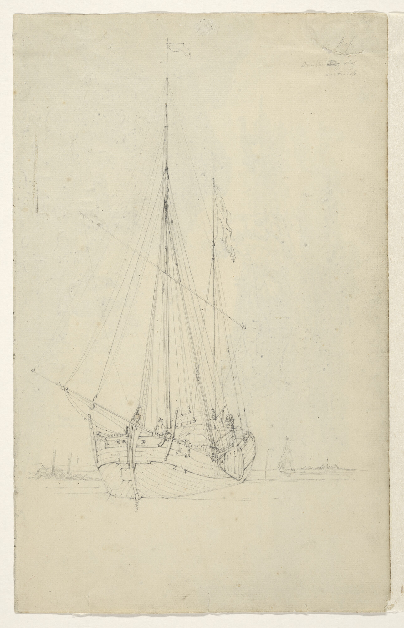 A.0149(0447); Een anderhalfmast-kof; tekening