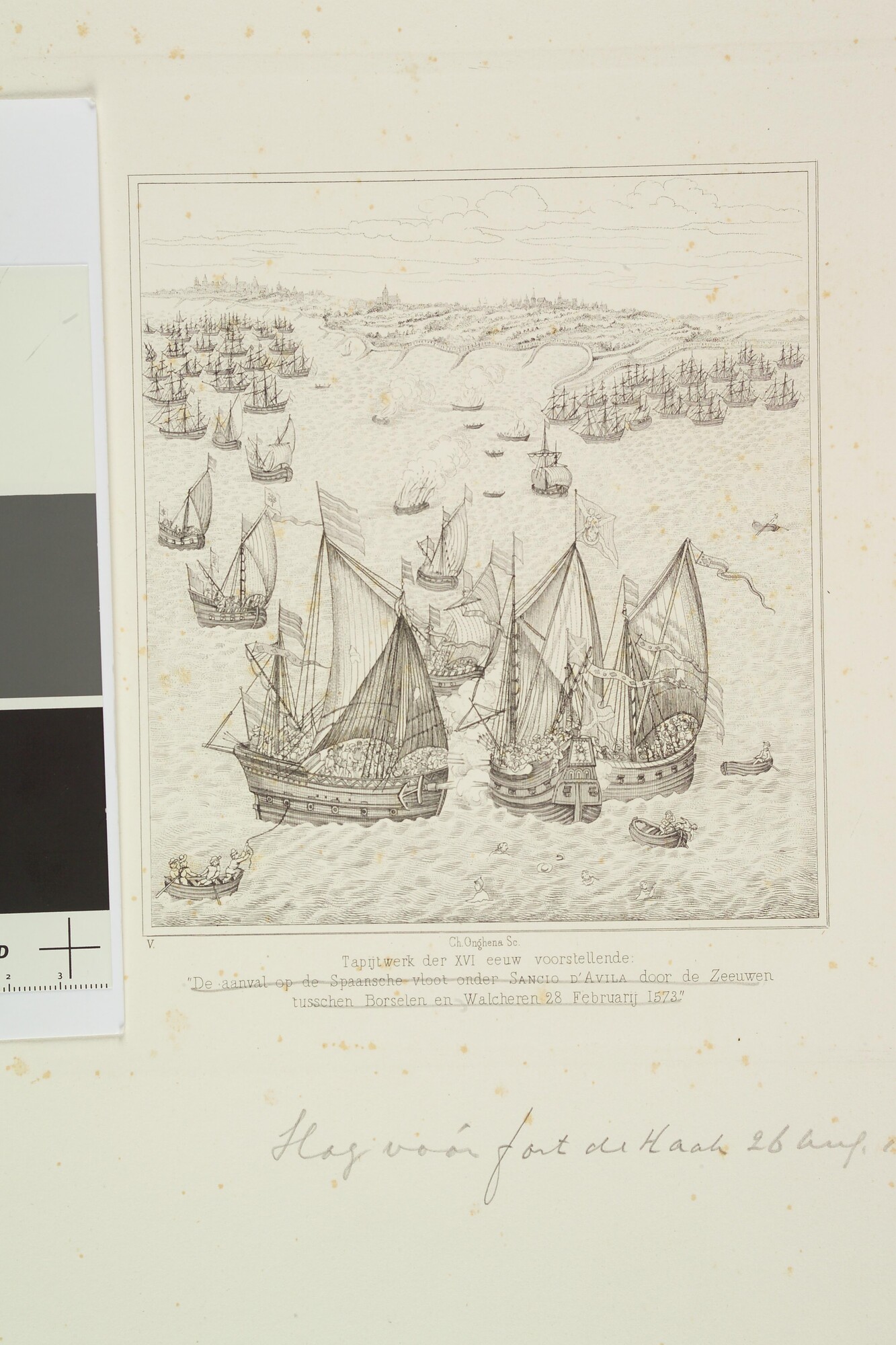 S.0280(01)4; Slag voor fort de Haak, 26 augustus 1573; prent