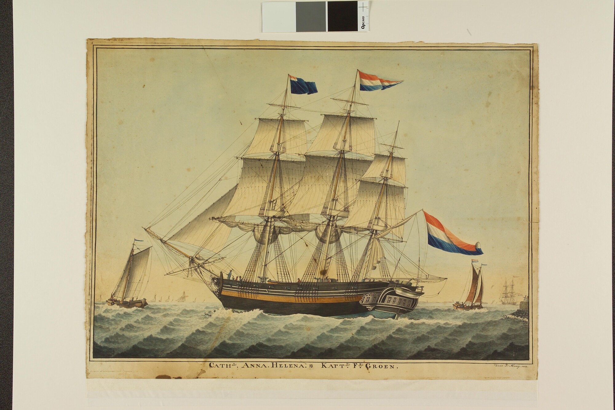A.0246(05); Het Nederlands fregatschip 'Catharina Anna Helena'; tekening