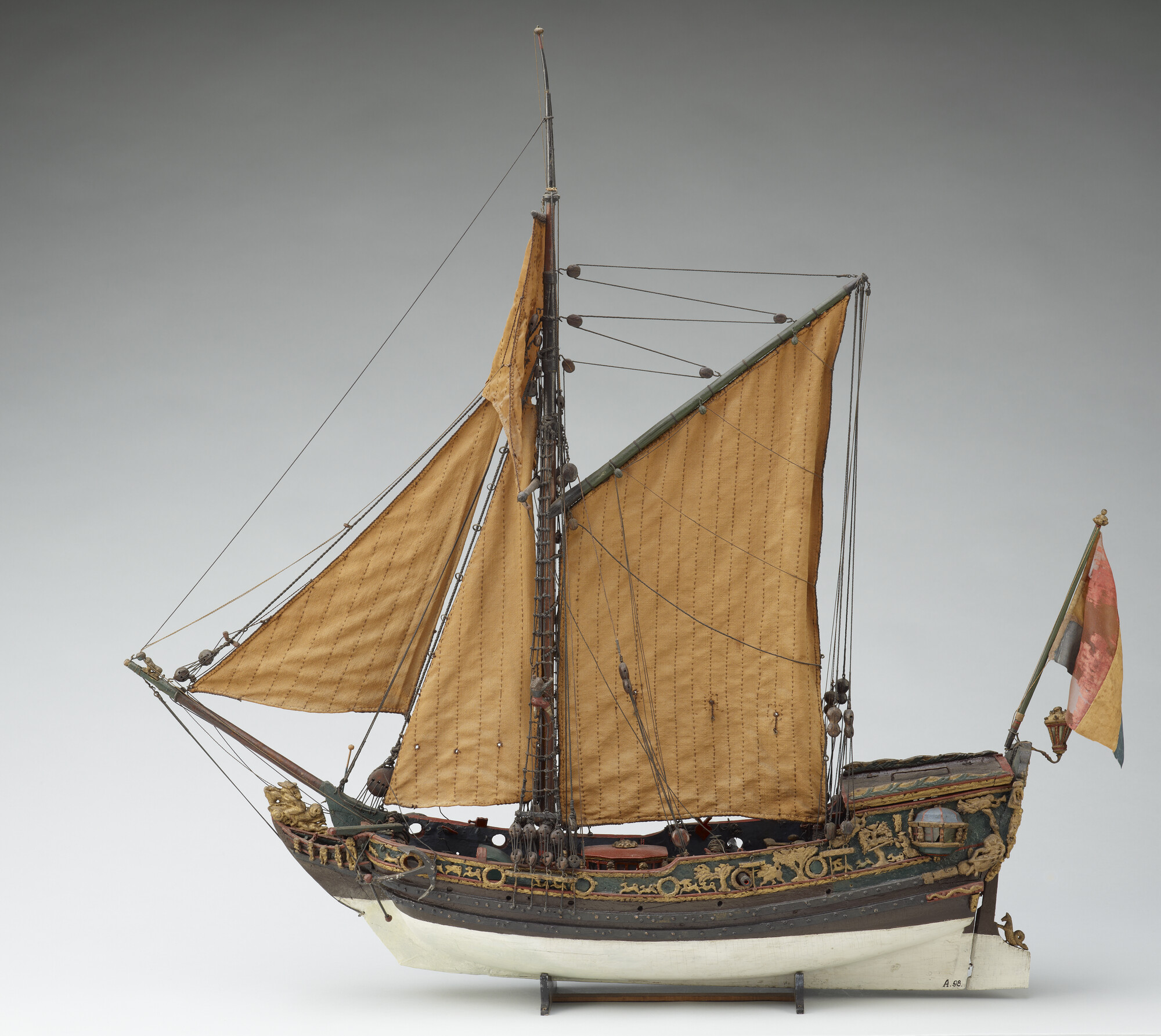 A.0098; Model van een spiegeljacht; scheepsmodel