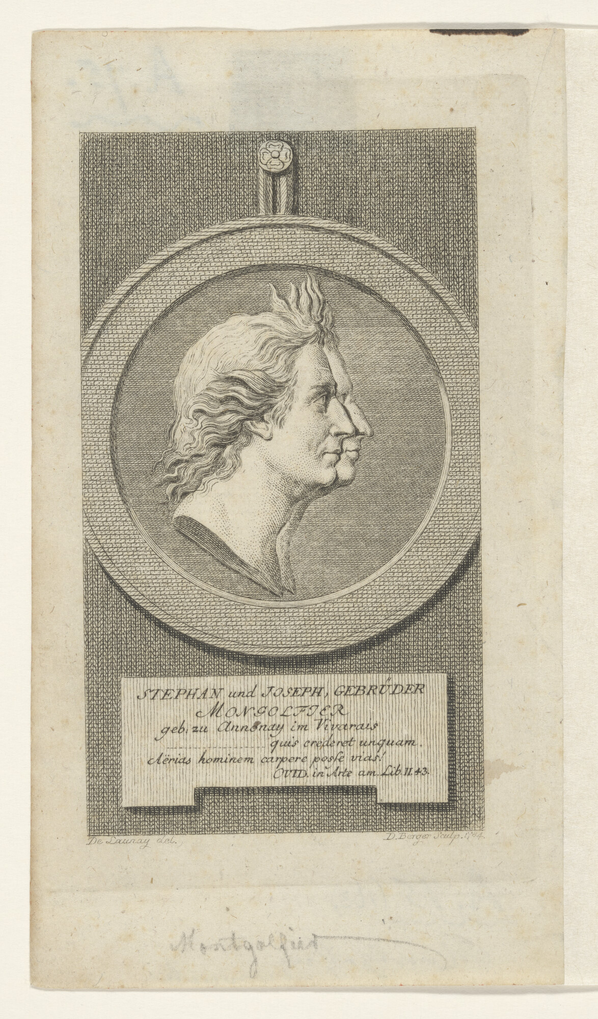 A.0075(163); Portret van de gebroeders Stephan en Joseph Mongolfier; prent