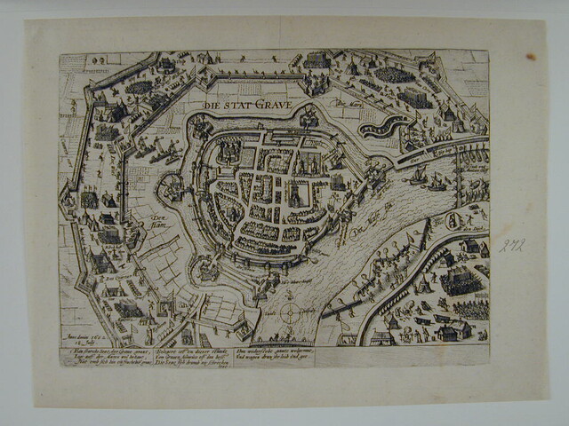 A.0145(027)337; Grave aan de Maas door Maurits belegerd, 18 juli 1602; prent
