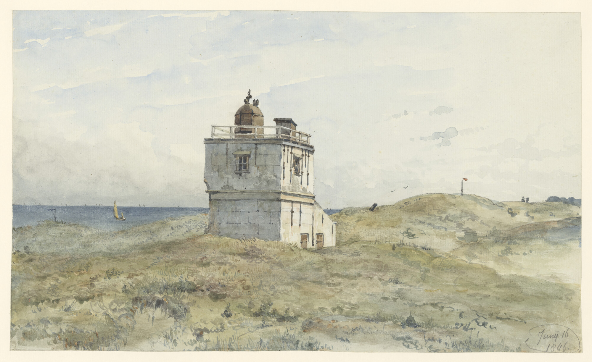 A.1221(01); De vuurbaak van Scheveningen; tekening