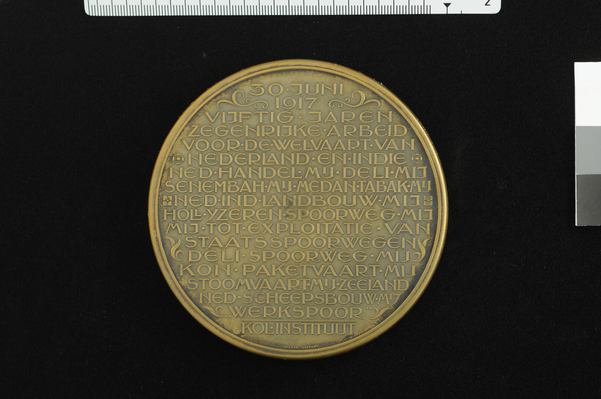 S.7074(02); Penning op de 70ste verjaardag van J.Th. Cremer, 1917; penning