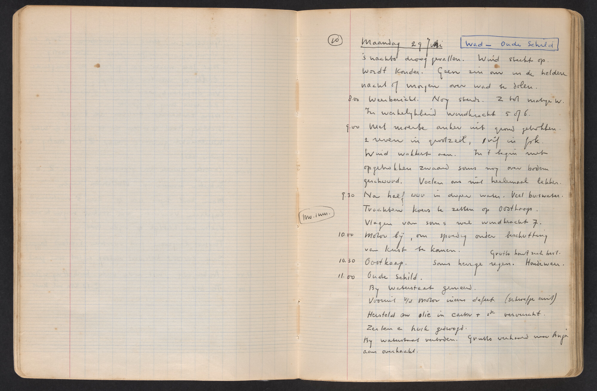 2017.0796; Logboek c.q. fotoalbum van o.a. reizen met zeeschouw Grutto in Nederland, 1963-1965; logboek