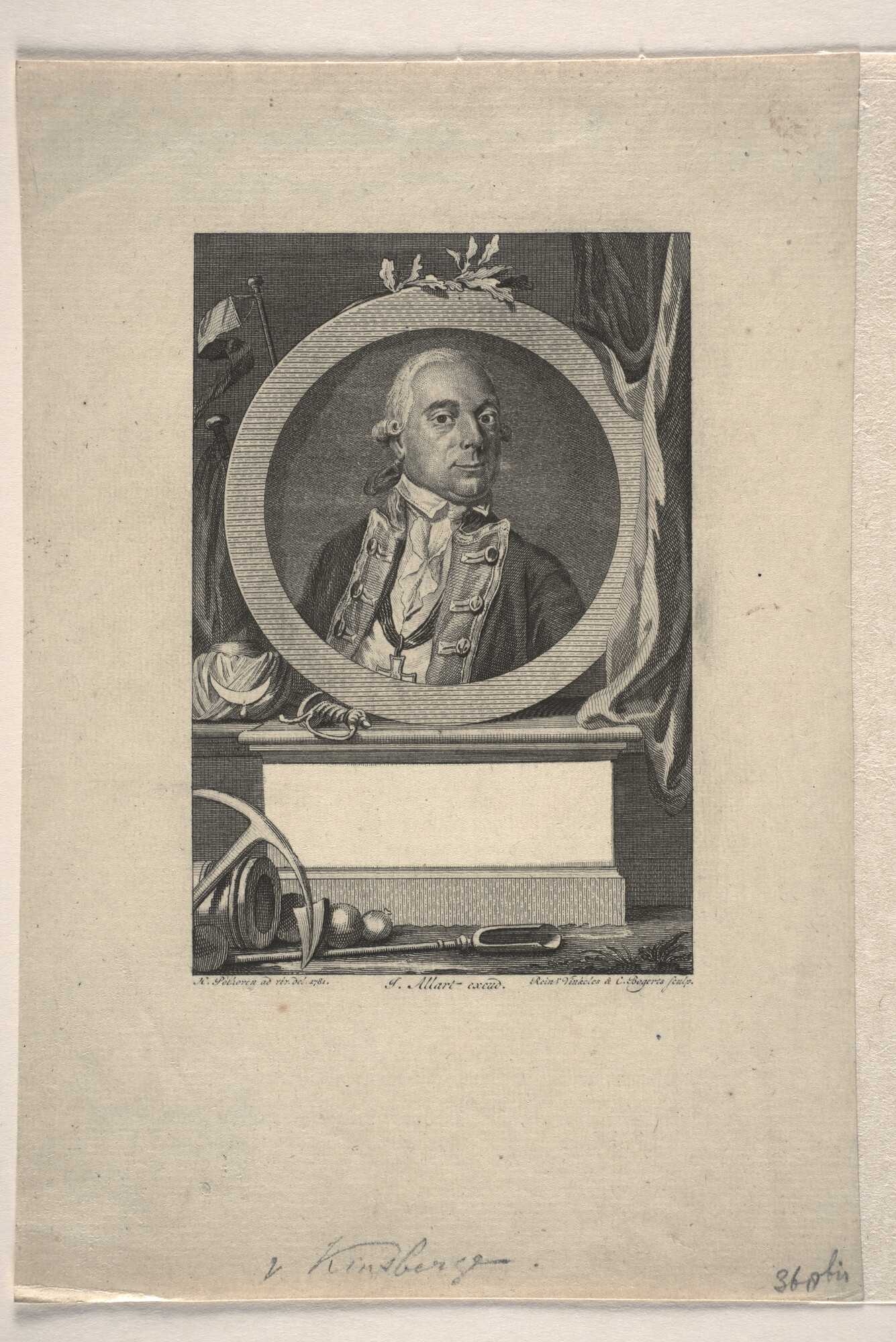 A.0145(179)4 [nr 0003]; Portret van kapitein-ter-zee Jan Hendrik Ridder van Kinsbergen; prent