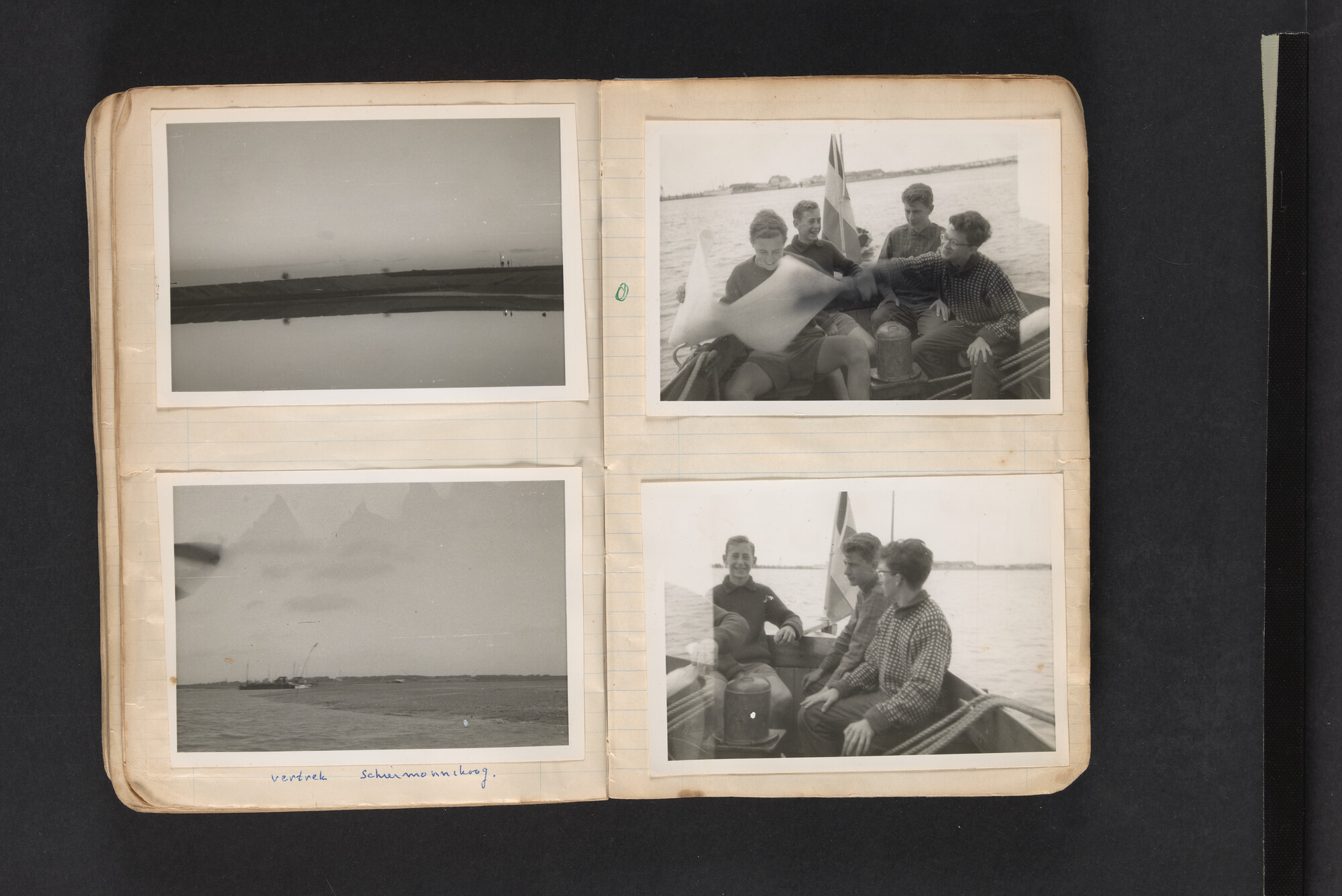 2017.0794; Logboek c.q. fotoalbum van reizen met zeeschouw Grutto in Nederland, 1961-1962; logboek