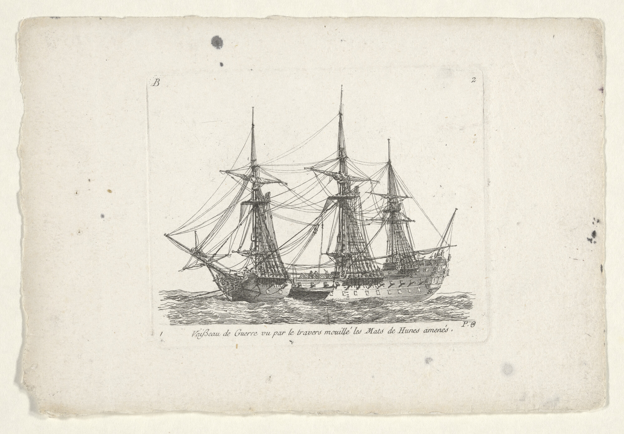 A.0132(02)11-14; Uit de serie 'Melanges de Vaisseaux, de Frégates et de Corve'tes', II; prent