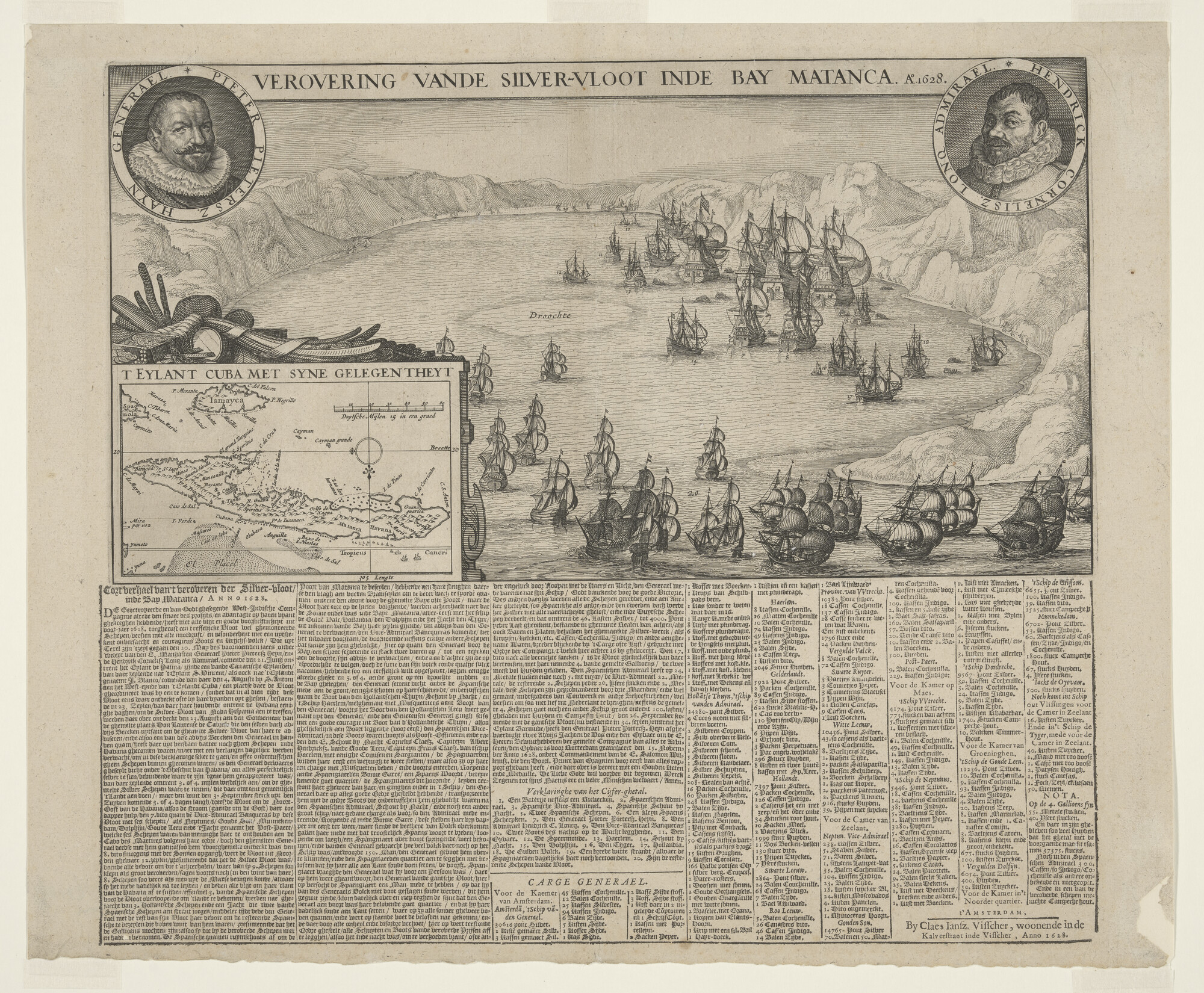 A.0145(136)2; De verovering van de Zilvervloot in de Baai van Matanca of Matanza, 1628; prent