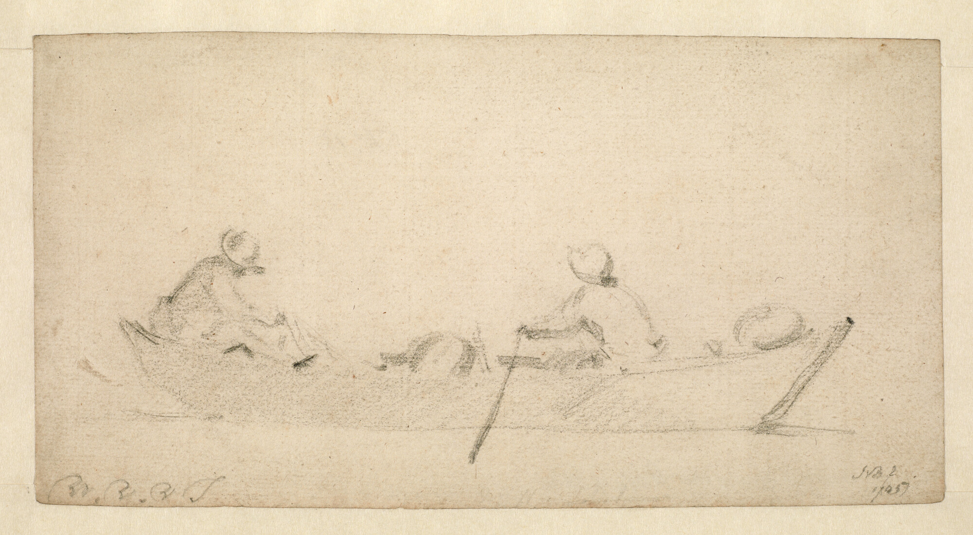 A.1494(21); Een roeiboot; tekening