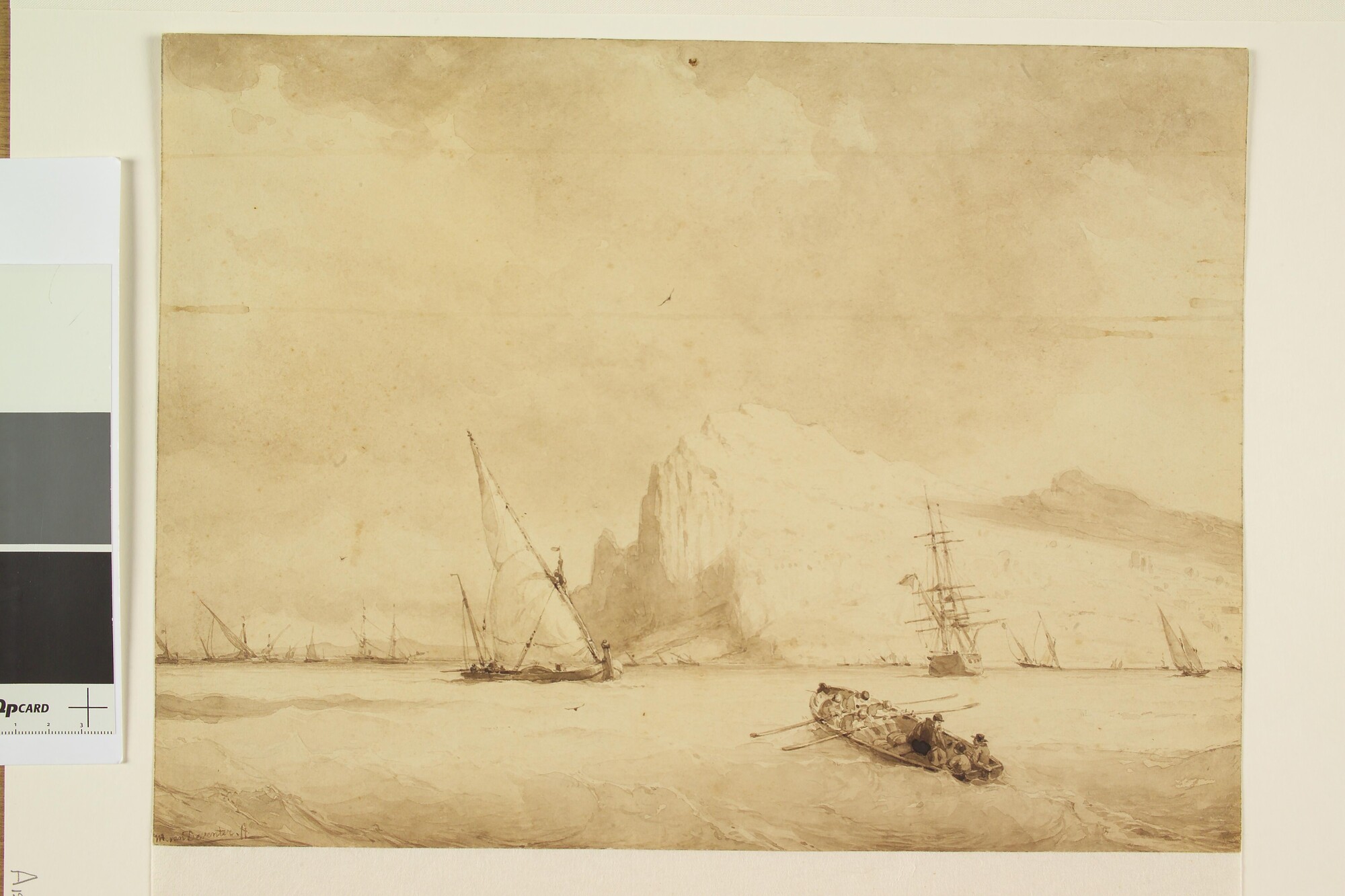 A.1270(04); Nederlands oefeningseskader op de rede van Gibraltar; tekening