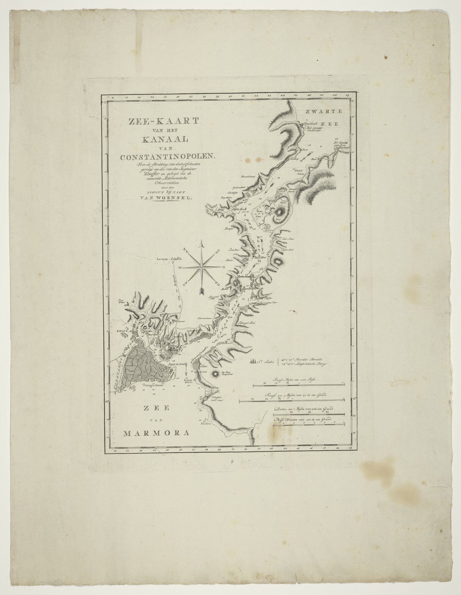 S.0671(02); Kaart van het kanaal van Constantinopel; zeekaart