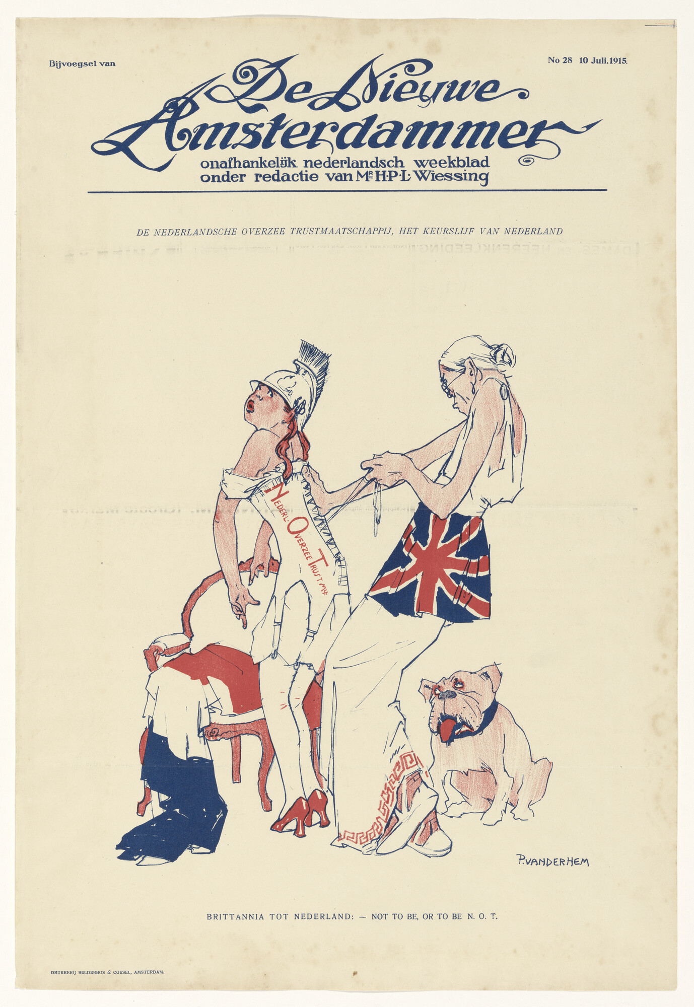 A.5694(01); Spotprent. Britannia tot Nederland: Not to be, or to be N.O.T; prent