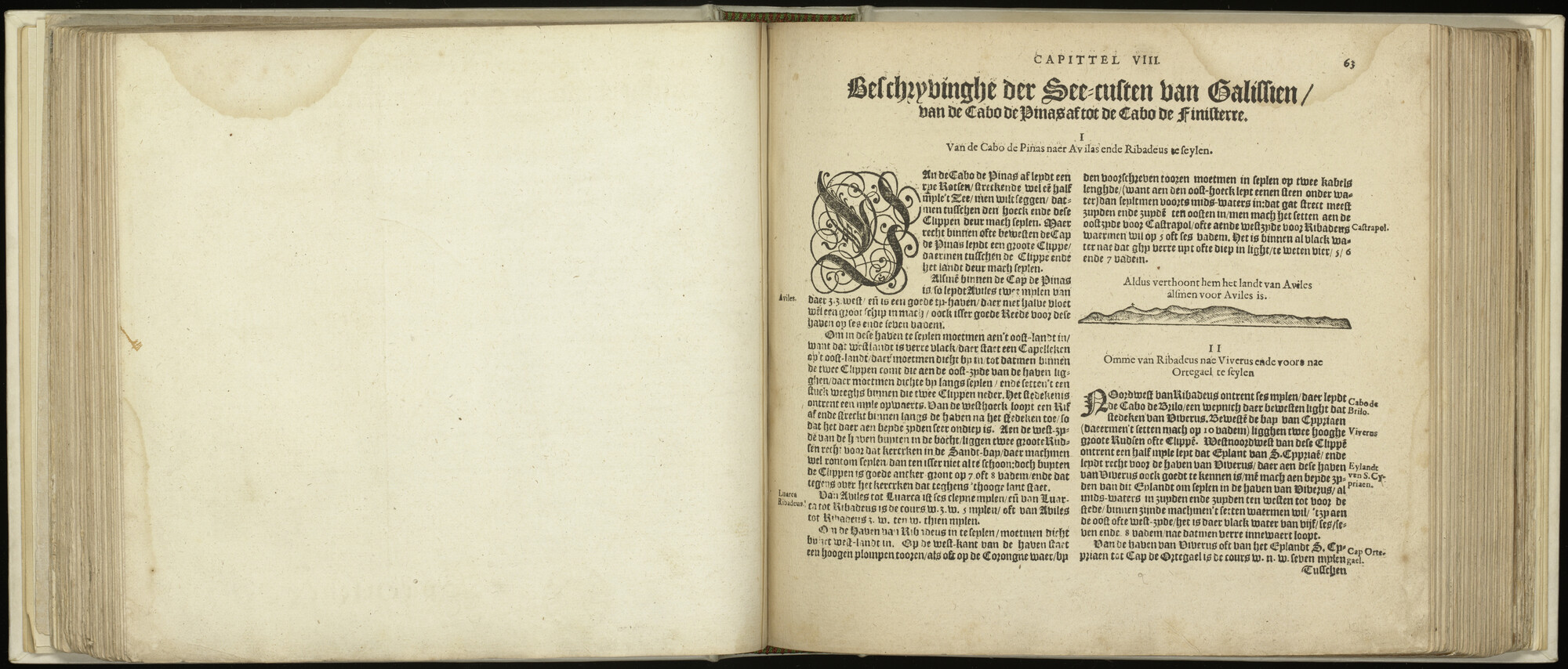 S.1496 [kaart 032]; Beschrijving en kustaanzicht van Noord-Spanje; kaart