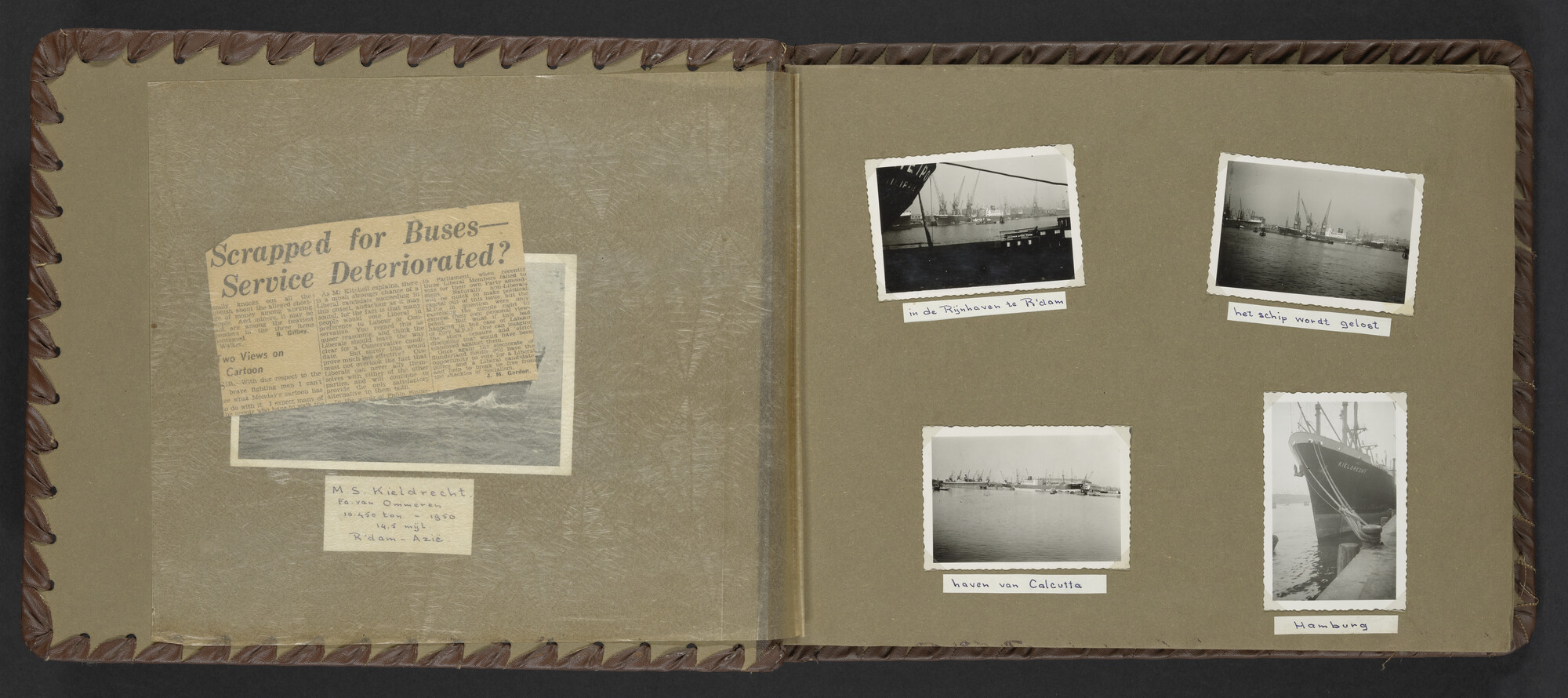 2024.0025; Fotoalbum van Hubrecht Timmerman over zijn koopvaardijtijd tussen 1950 en 1956; fotoalbum