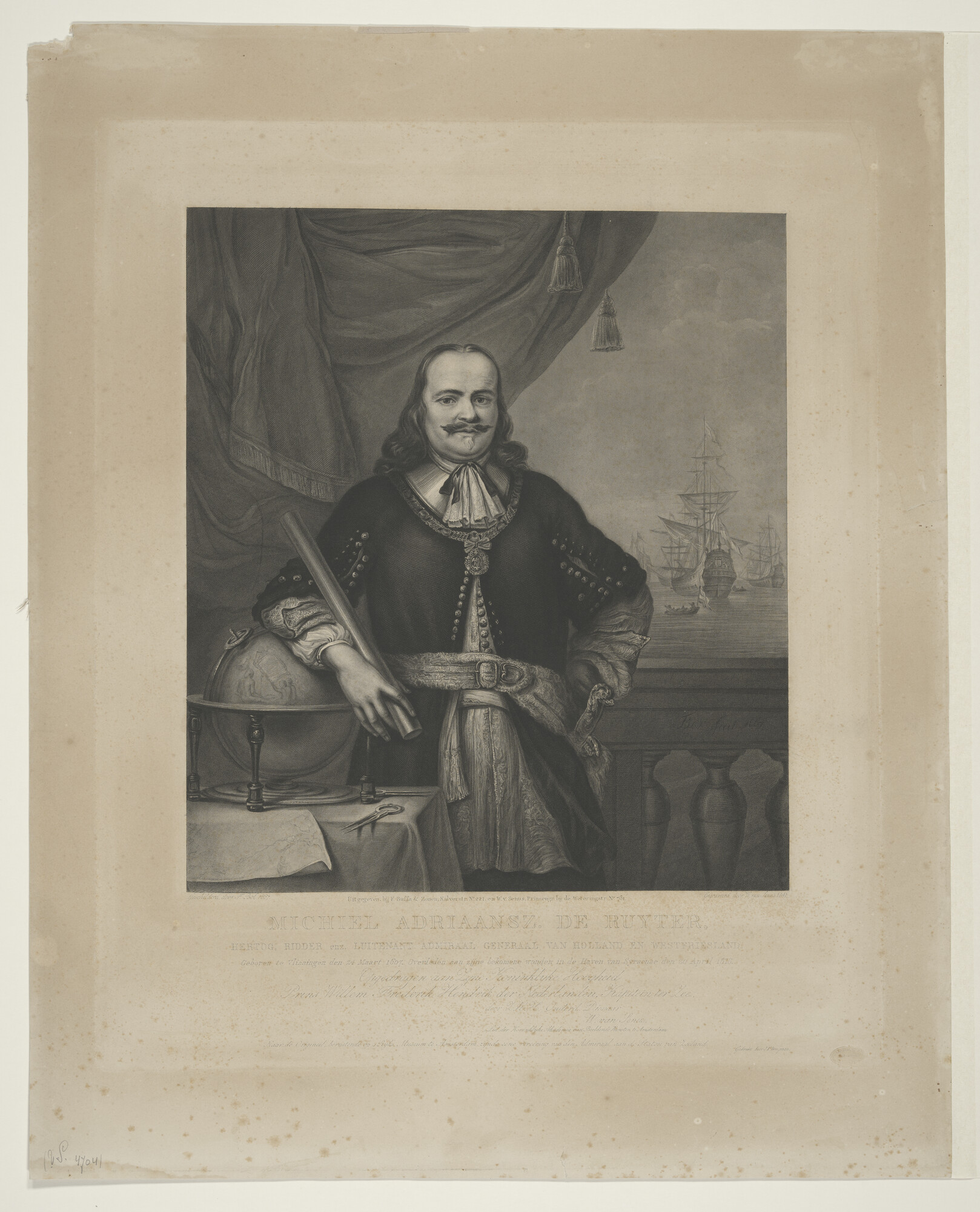 S.0638(96)1; Portret van Michiel Adriaensz. de Ruyter; prent