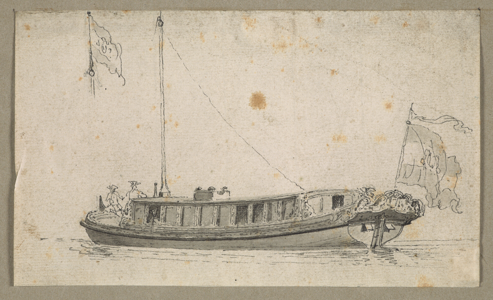 A.0219; Een achttiende-eeuws trekjacht; tekening