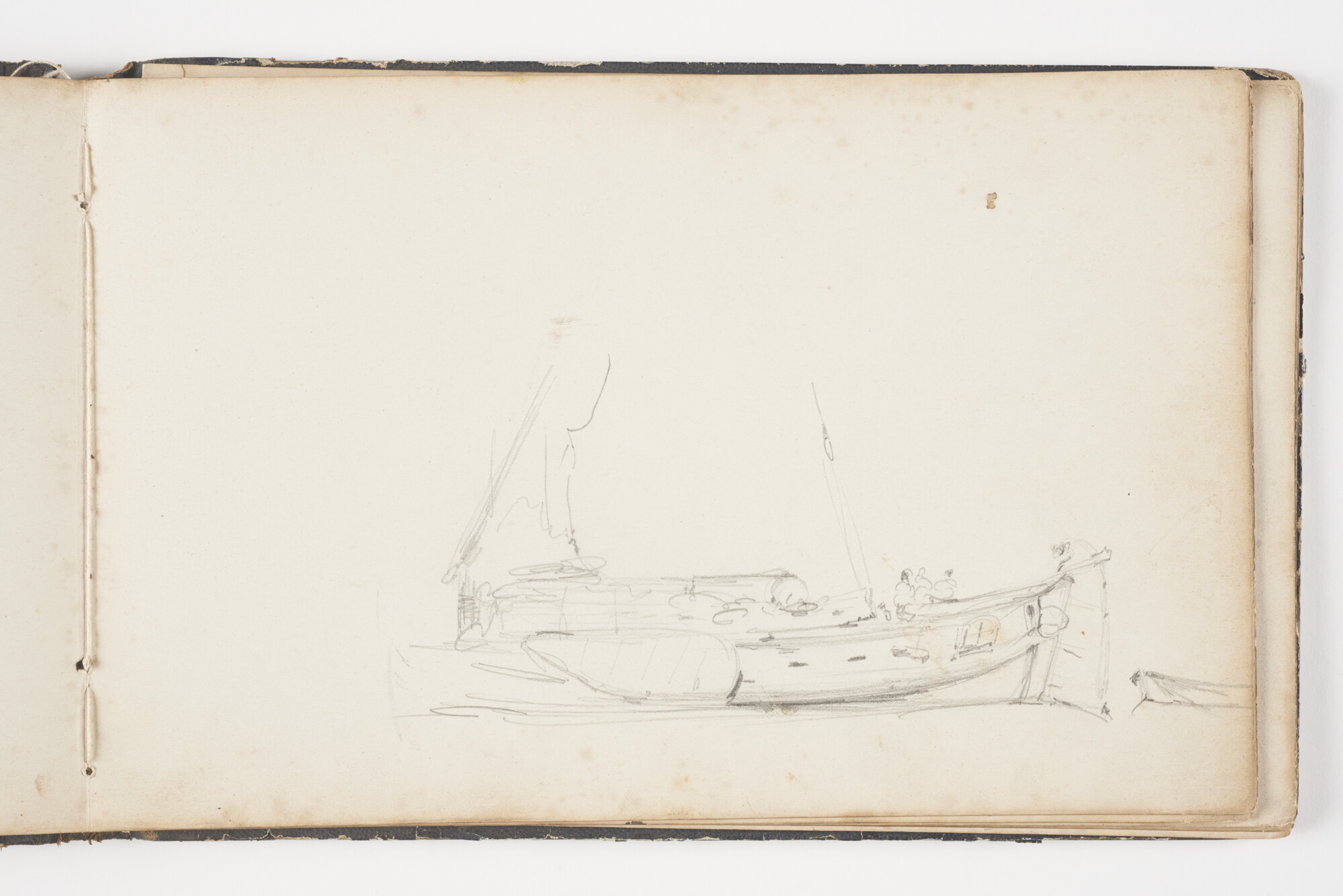A.2019(01); Schetsboek met studies van binnenvaartschepen en zeeschepen; schetsboek