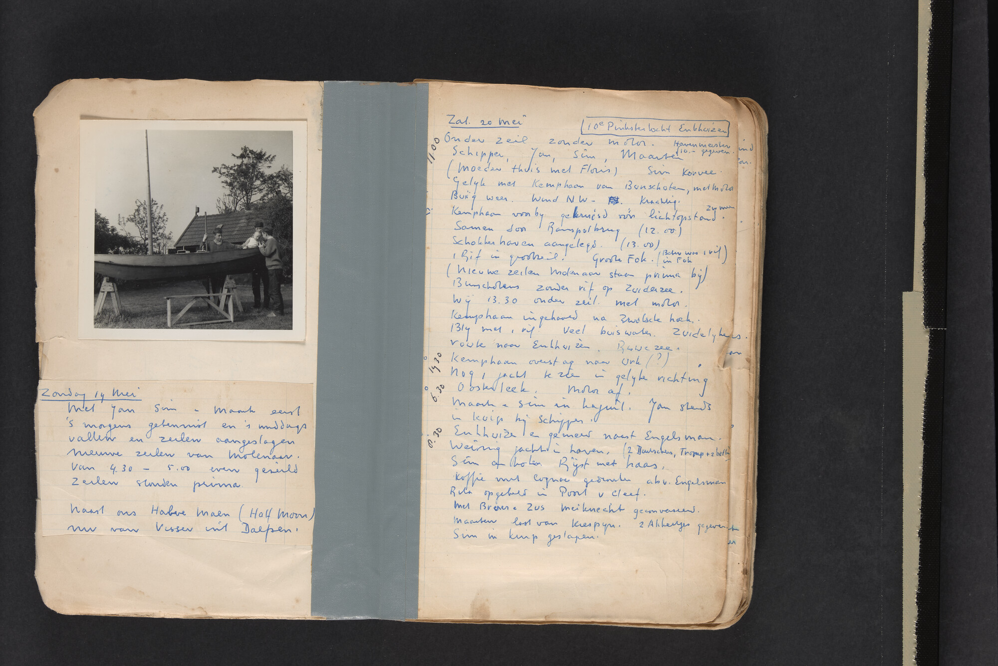 2017.0794; Logboek c.q. fotoalbum van reizen met zeeschouw Grutto in Nederland, 1961-1962; logboek