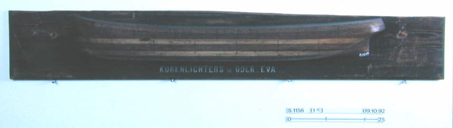 S.1156(01)24; Halfmodel van de korenlichters Oder en Eva; scheepsmodel